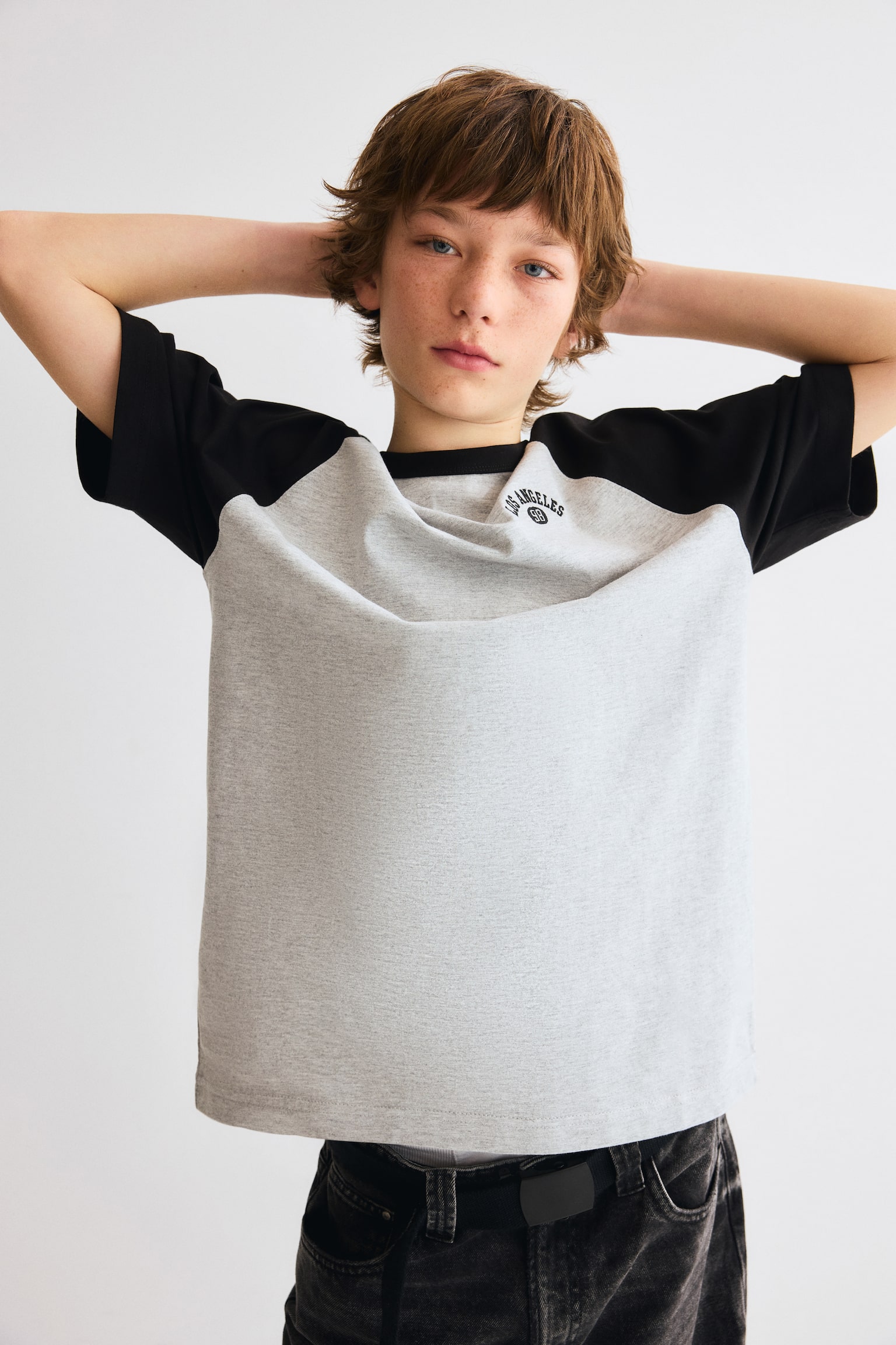 Raglan T-shirt - Grey marl/Los Angeles/White/NYC - 6