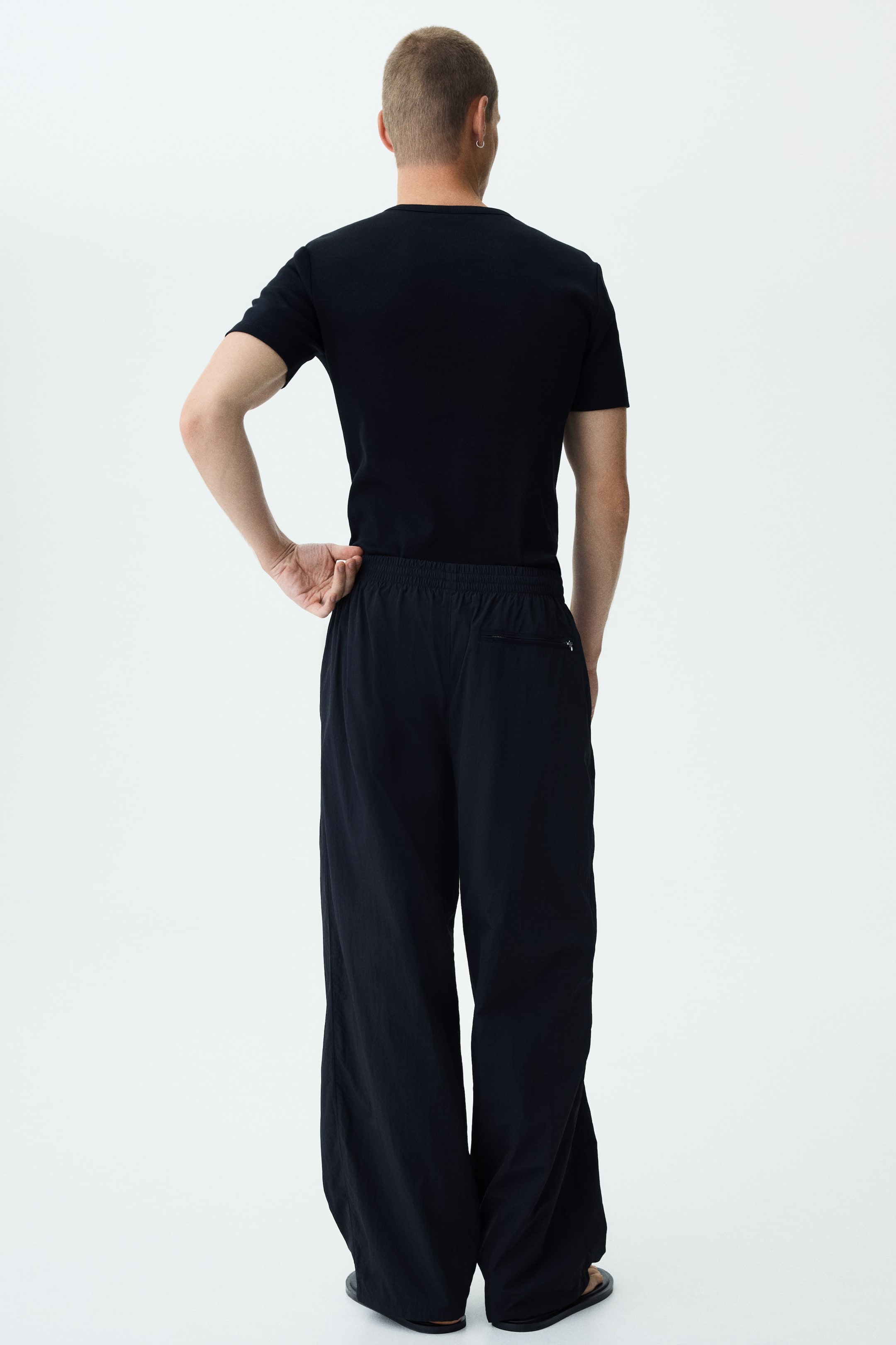 Loose-Fit Nylon Track Pants