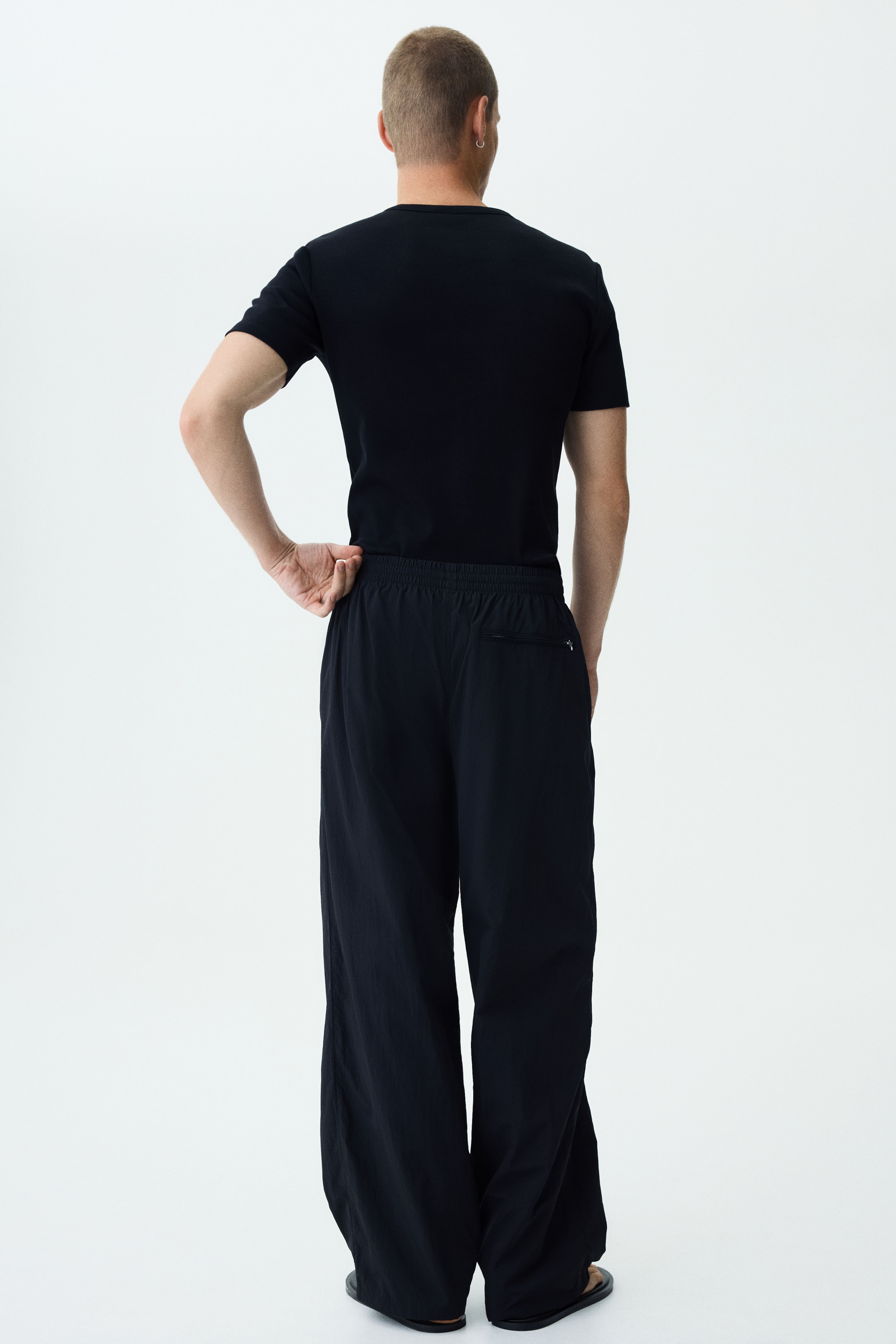 Loose-Fit Nylon Track Pants