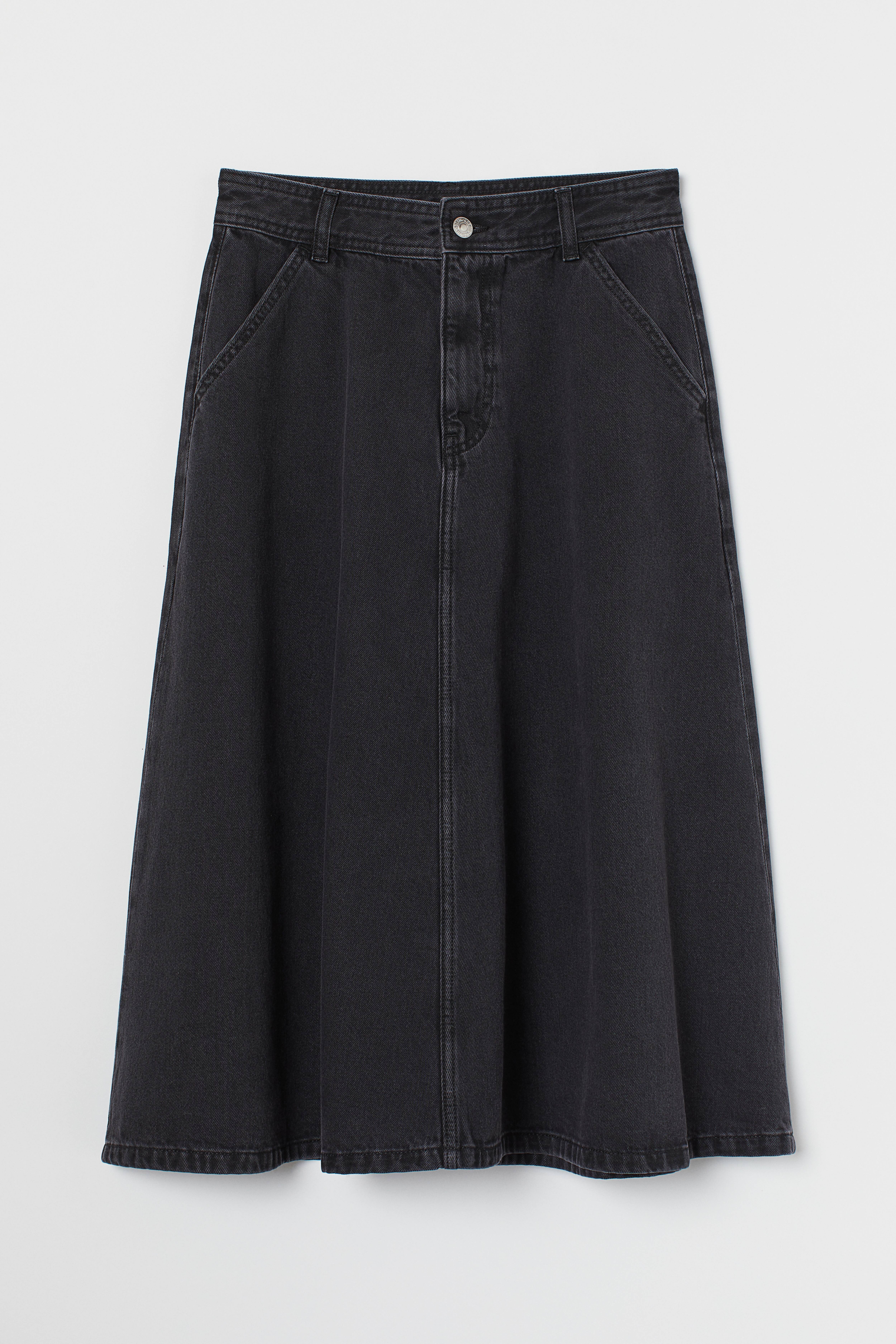 H&m knee fashion length denim skirt