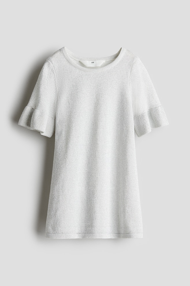Abito in maglia glitter - Bianco/argentato - 1