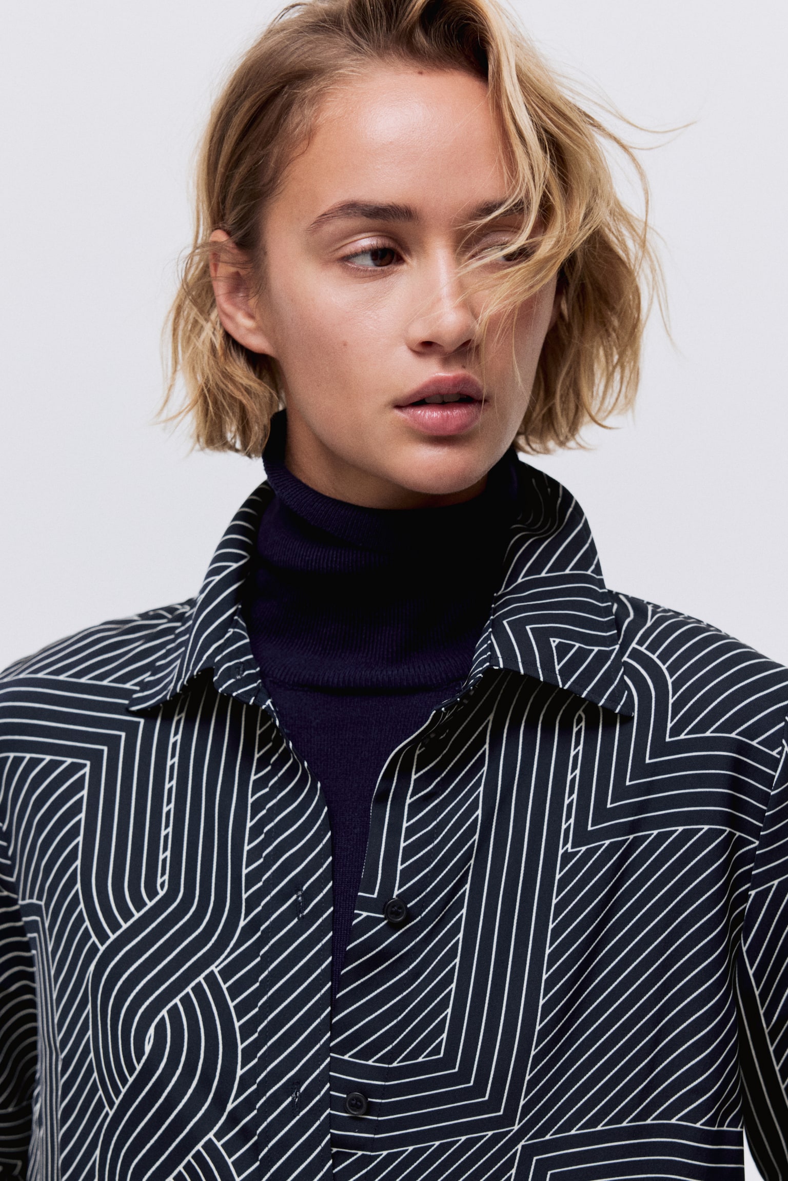 חולצה - כחול נייבי/דוגמה/שחור/קרם/דוגמה/בורדו/לבן/ירוק חאקי/דוגמה - 4