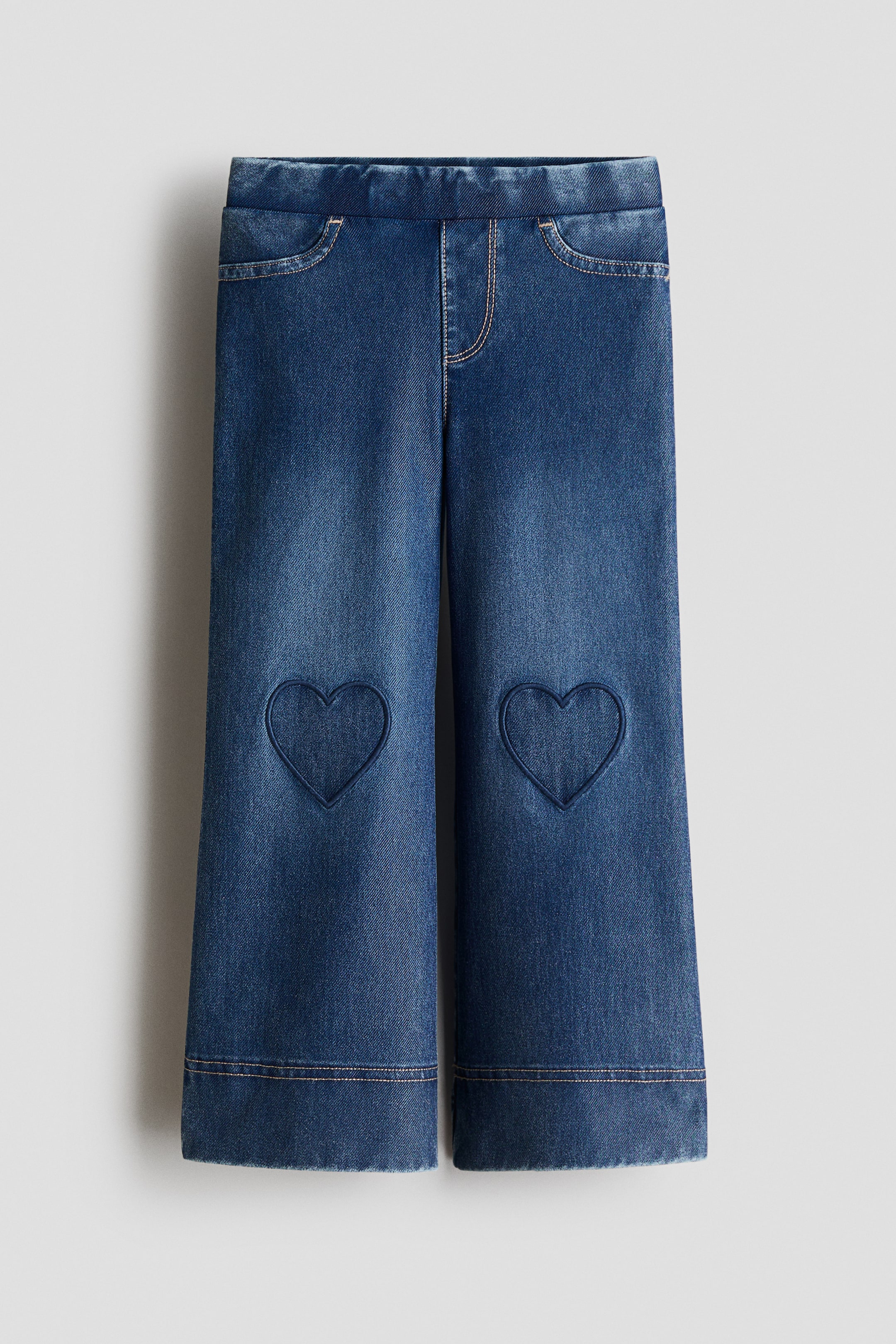 View larger image: Denim-look wide-leg jeggings - Denim blue - Kids | H&M IN 1