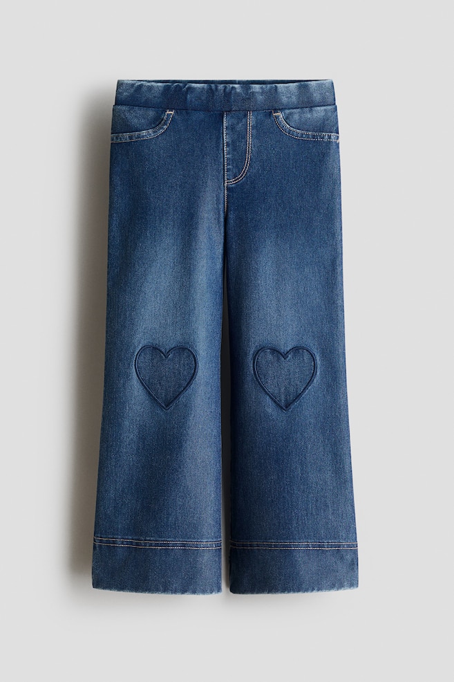 Denim-Look Wide-Leg Jeggings - Denim blue/Black/Denim blue/Light denim blue/Pink - 1