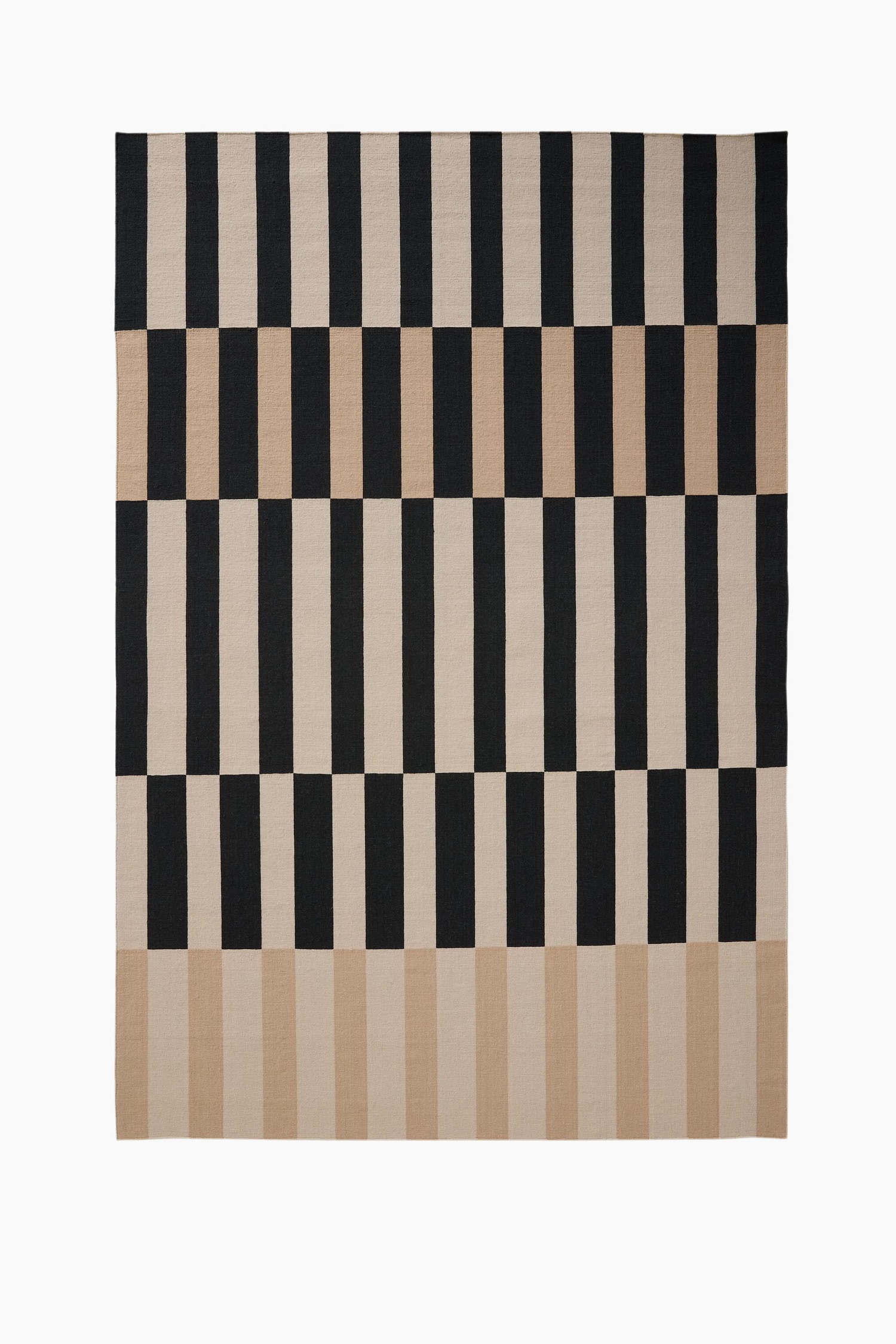 Plat Geweven Vloerkleed Judith - Beige/zwart