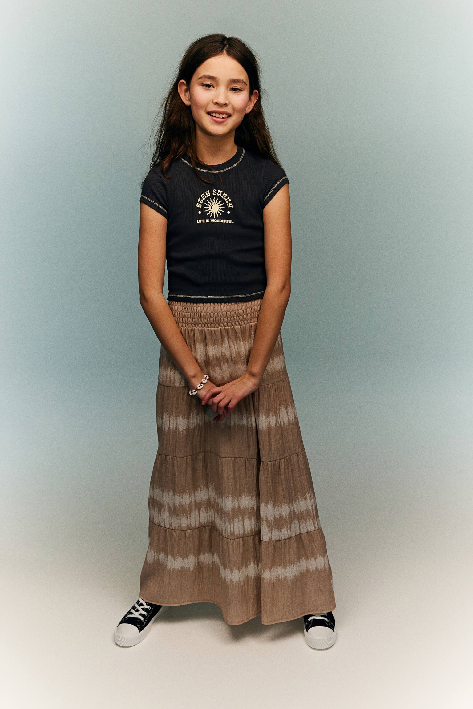 Maxi skirt - Beige/Tie-dye/White - 5