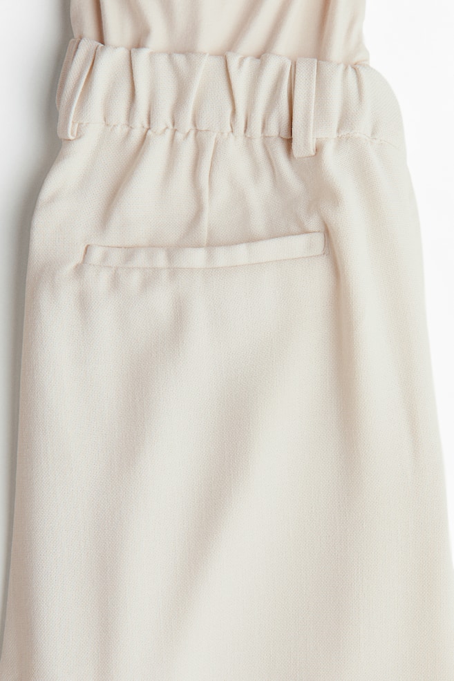 MAMA Wide-Leg Dress Pants - Cream/Dark brown/Light beige - 2