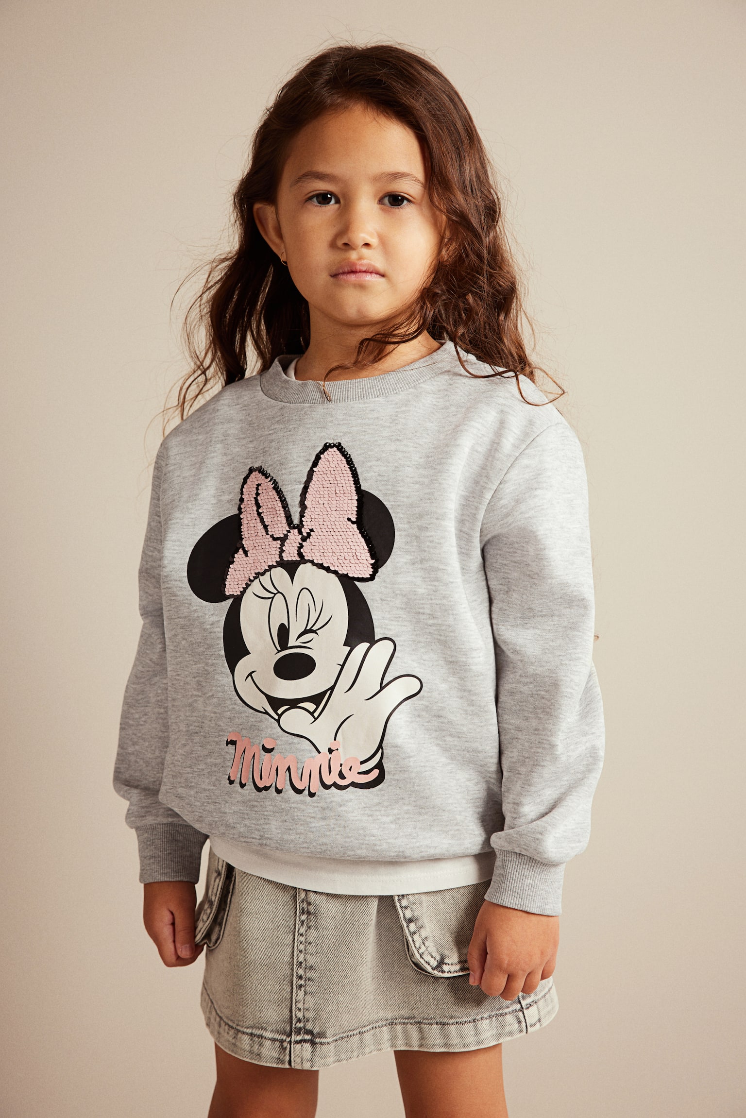 Print Sweater - Light grey marle/Minnie Mouse/Cream/Minnie Mouse/Light purple/Encanto/Light pink/Barbie/White/Frozen/Light pink/Frozen/Light pink/Barbie/Light beige/SmileyWorld®/Old rose/Minnie Mouse - 5