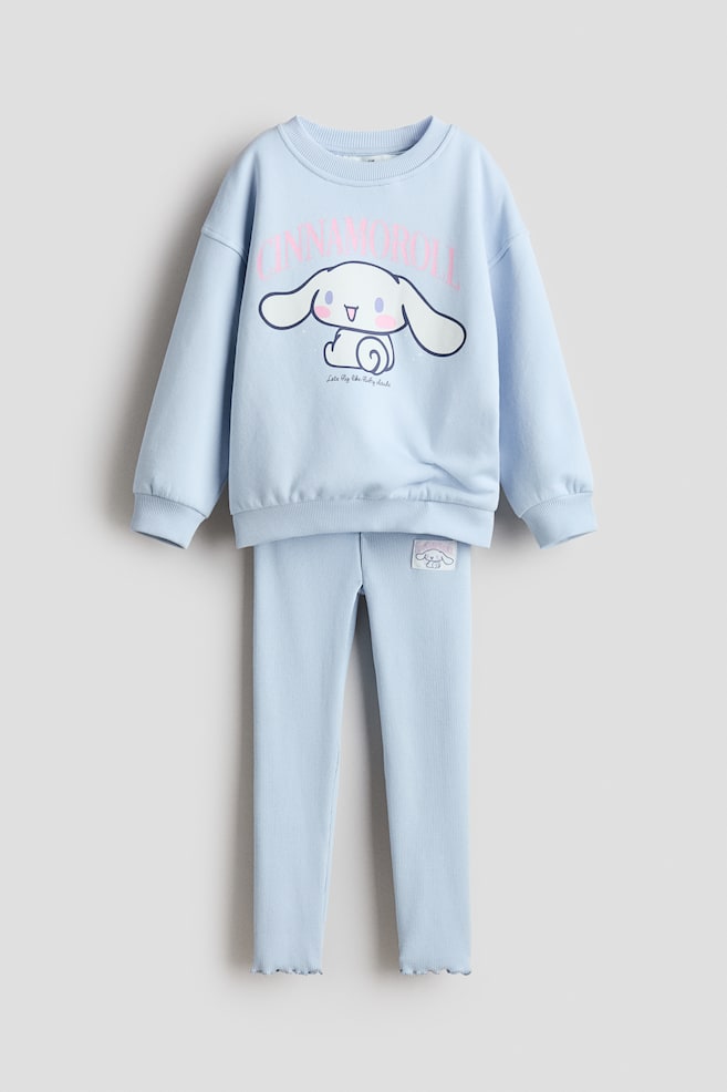 2-piece Top and Leggings Set - Light blue/Cinnamoroll/Light blue/Disney princesses/Navy blue/Lilo & Stitch/Light pink/Frozen/Cream/Hello Kitty/White/Minnie Mouse - 1