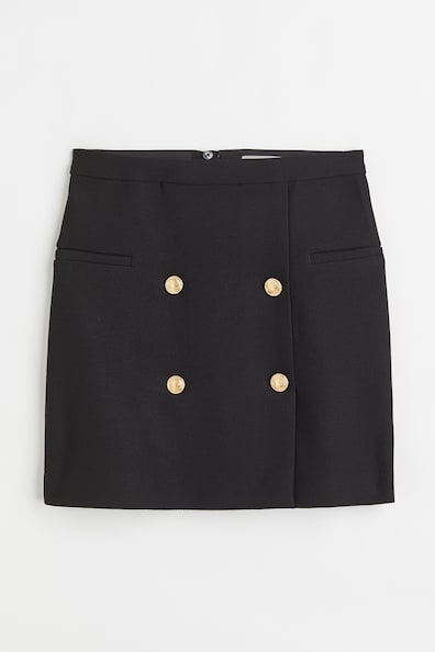 Short Skirt - High waist - Short - Black - Ladies | H&M US