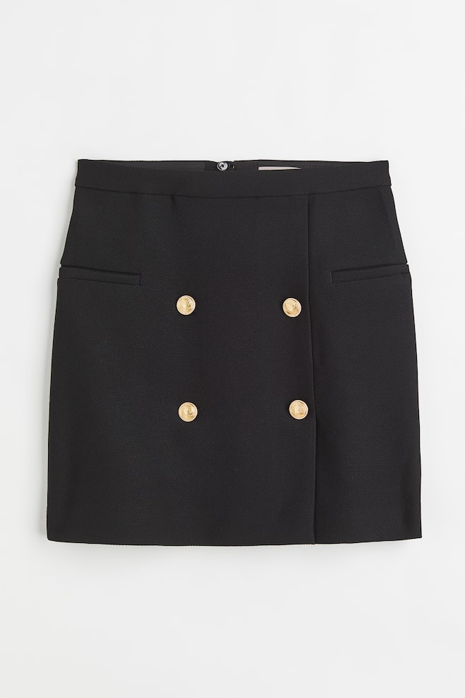 Short skirt - Black/Light beige - 2