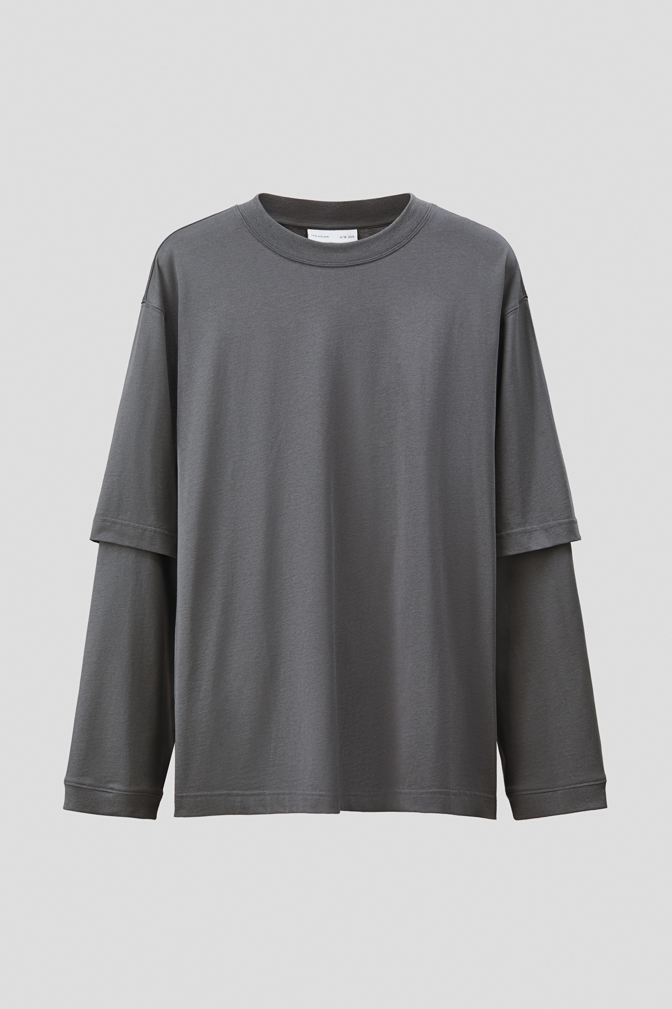 Layered Pima Cotton Shirt - Dark gray/Dusty pink