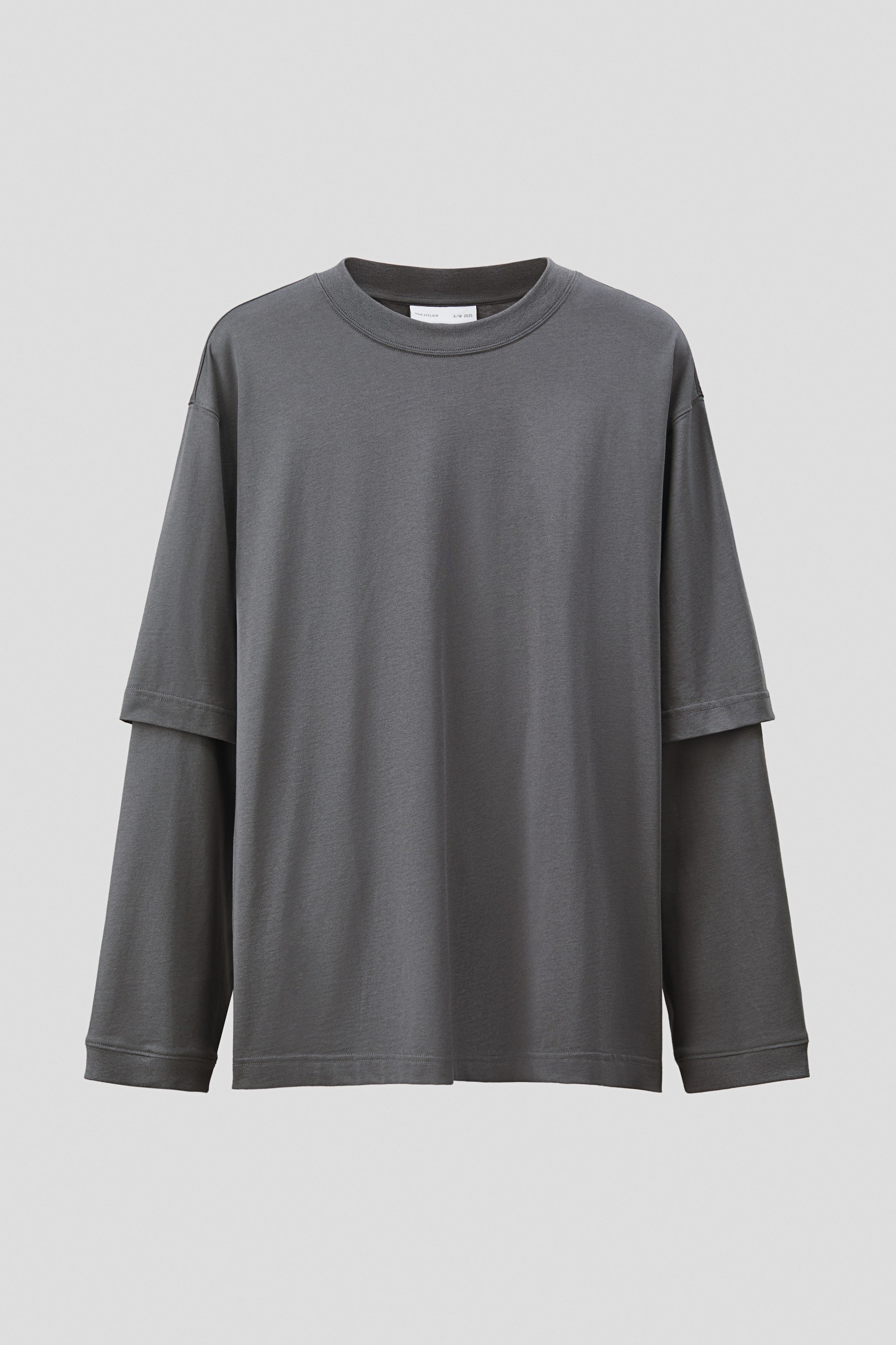 Agrandir l'image: T-shirt à effet superposé en coton pima - Gris foncé - HOMME | H&M CH 6
