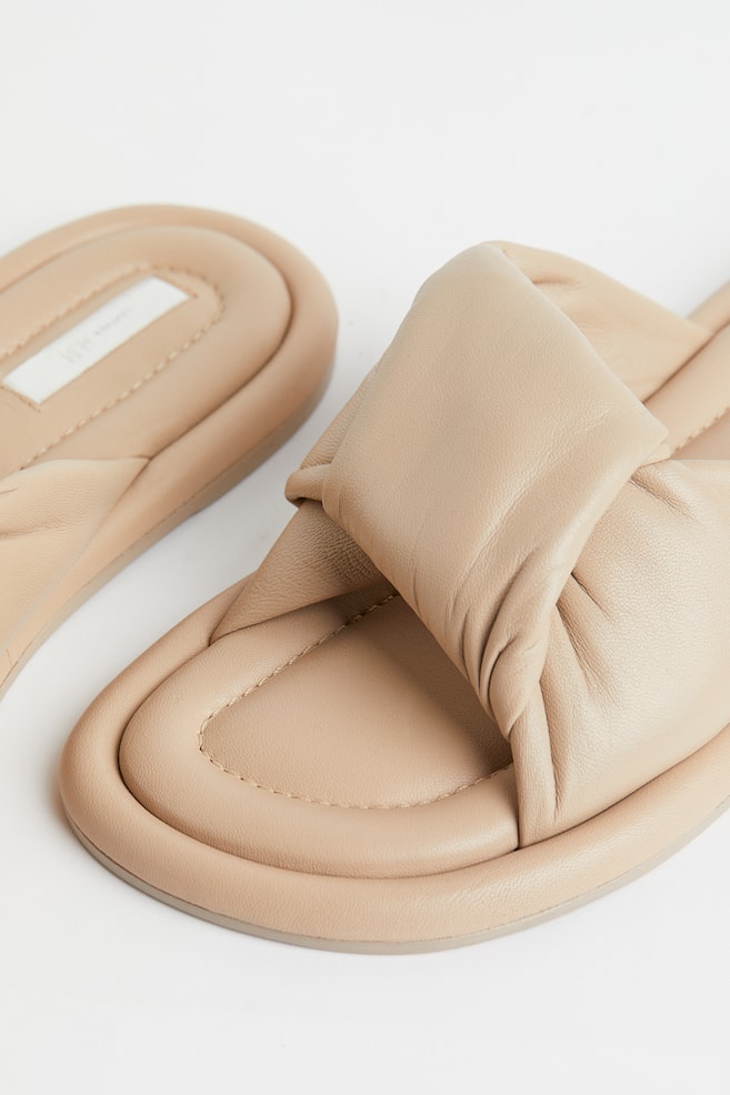 Sandaler i læder - Light beige/Sort - 2