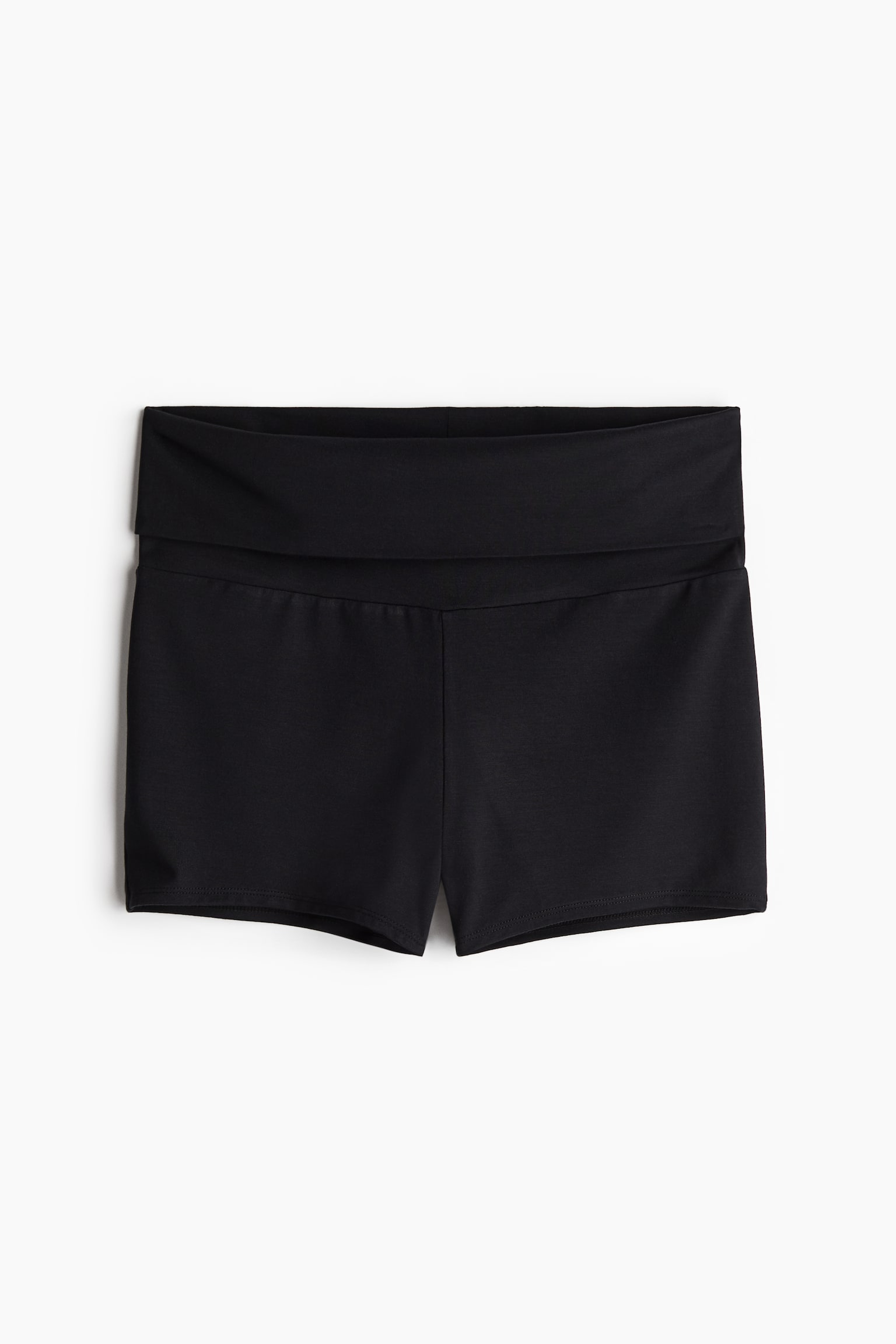 Foldover-waist mini shorts - Black/Dark grey - 1