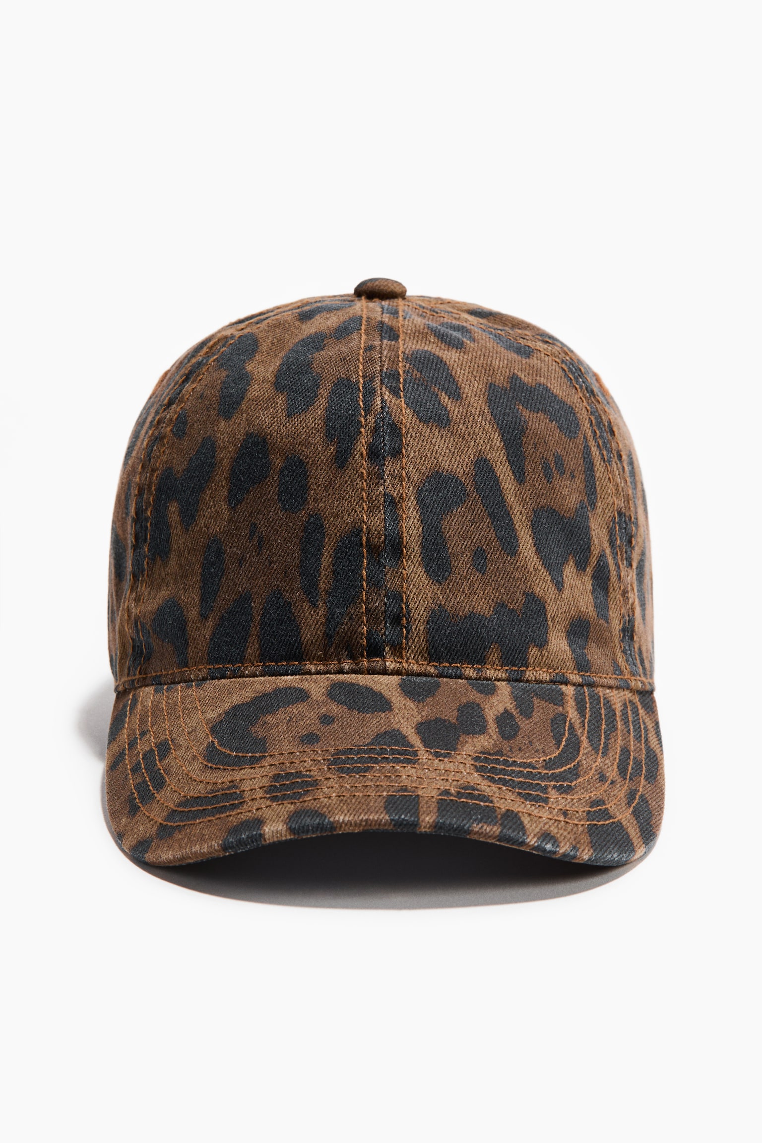 Washed-look twill cap - Brown/Leopard print/Dark grey/Leopard print - 2
