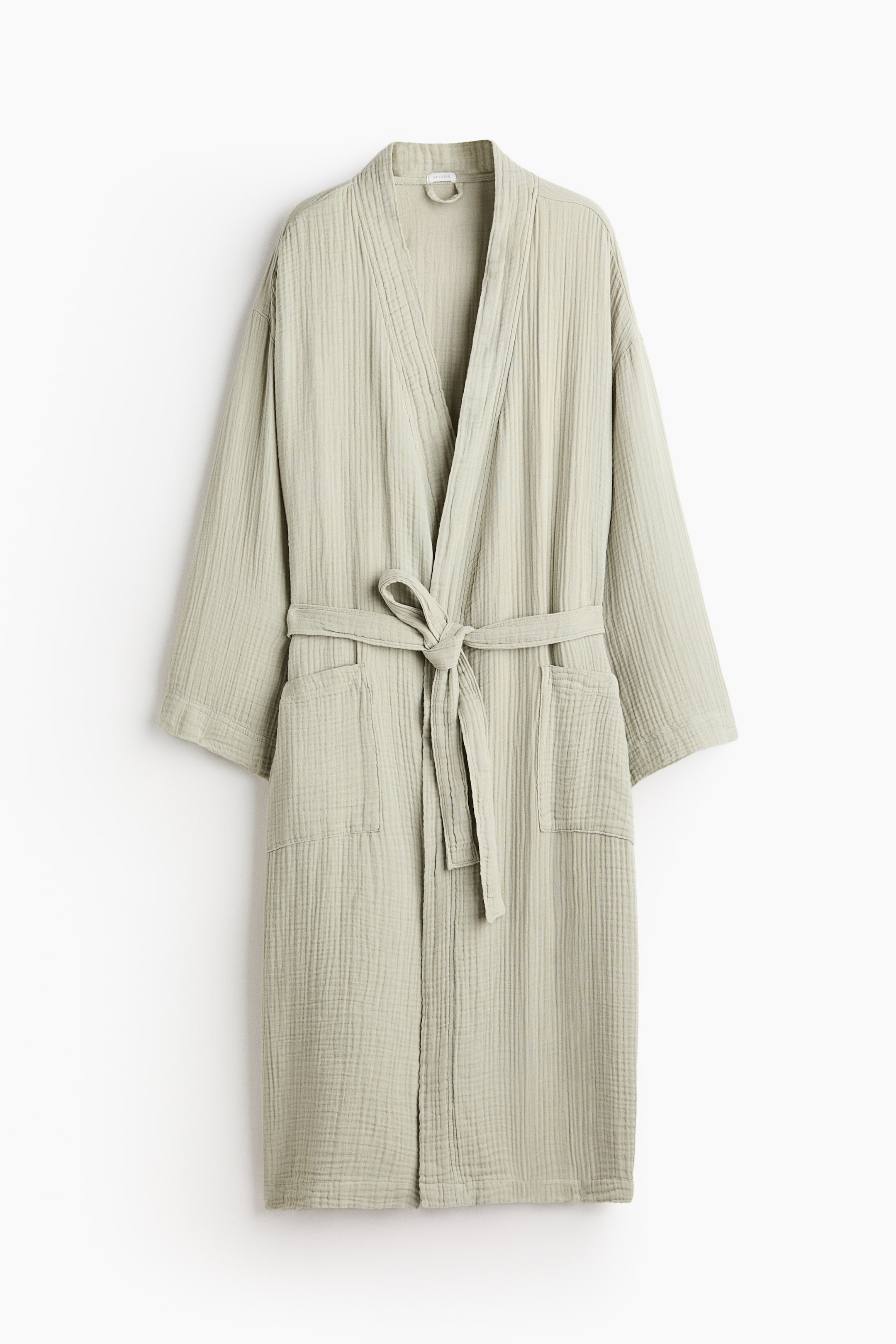 View larger image: Muslin dressing gown - Light khaki green - Home All | H&M IN 1