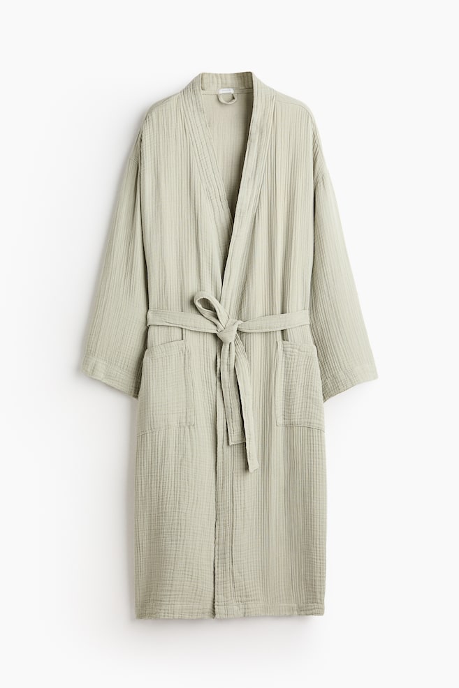 Muslin dressing gown - Light khaki green/Anthracite grey/Light mole/Sage green/Beige/Light dusty pink/White/Brown/Mole/Light greige/Old rose - 1