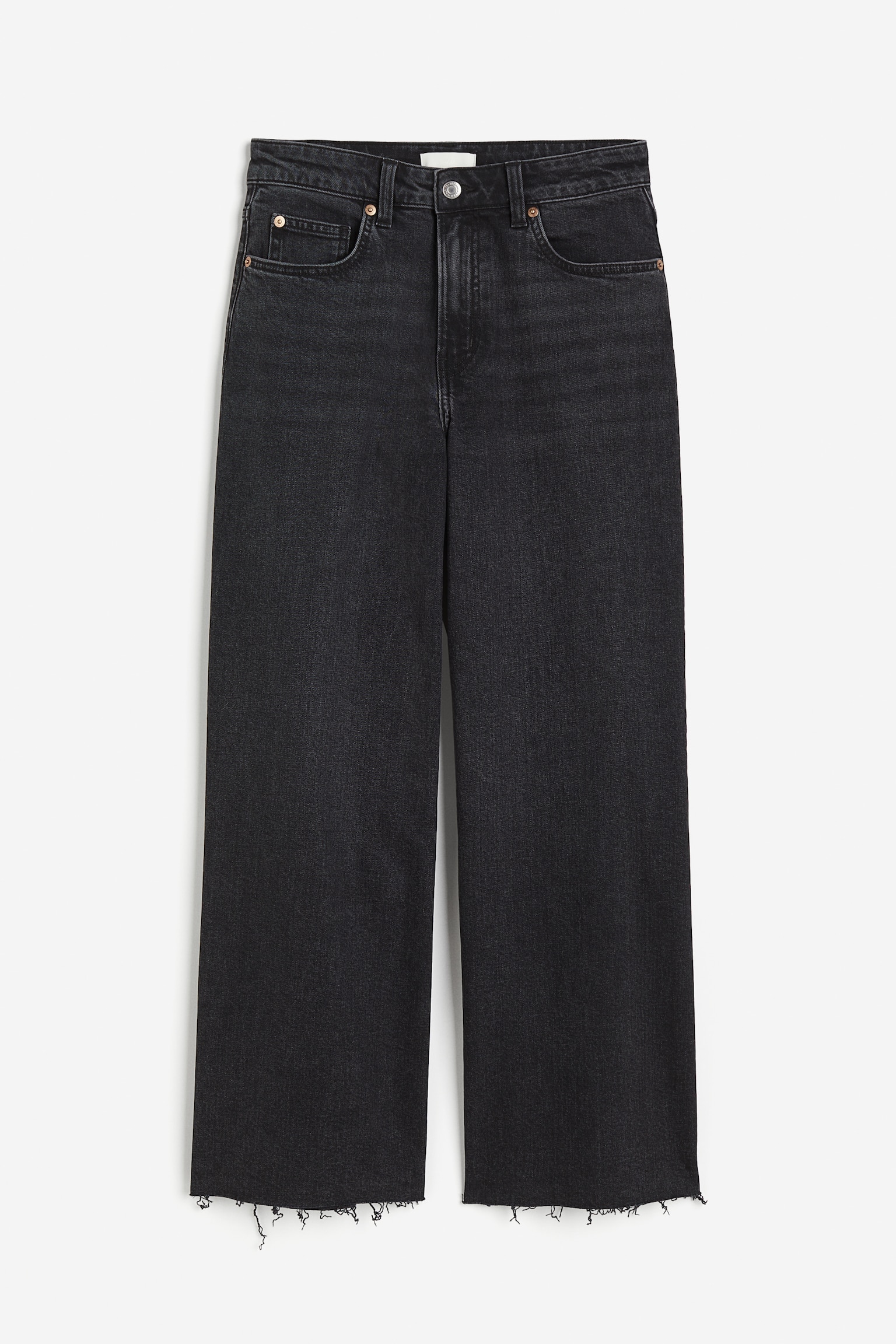 Wide High Ankle Jeans - Dark denim grey/Light denim blue/Denim blue/White/Medium denim blue - 1