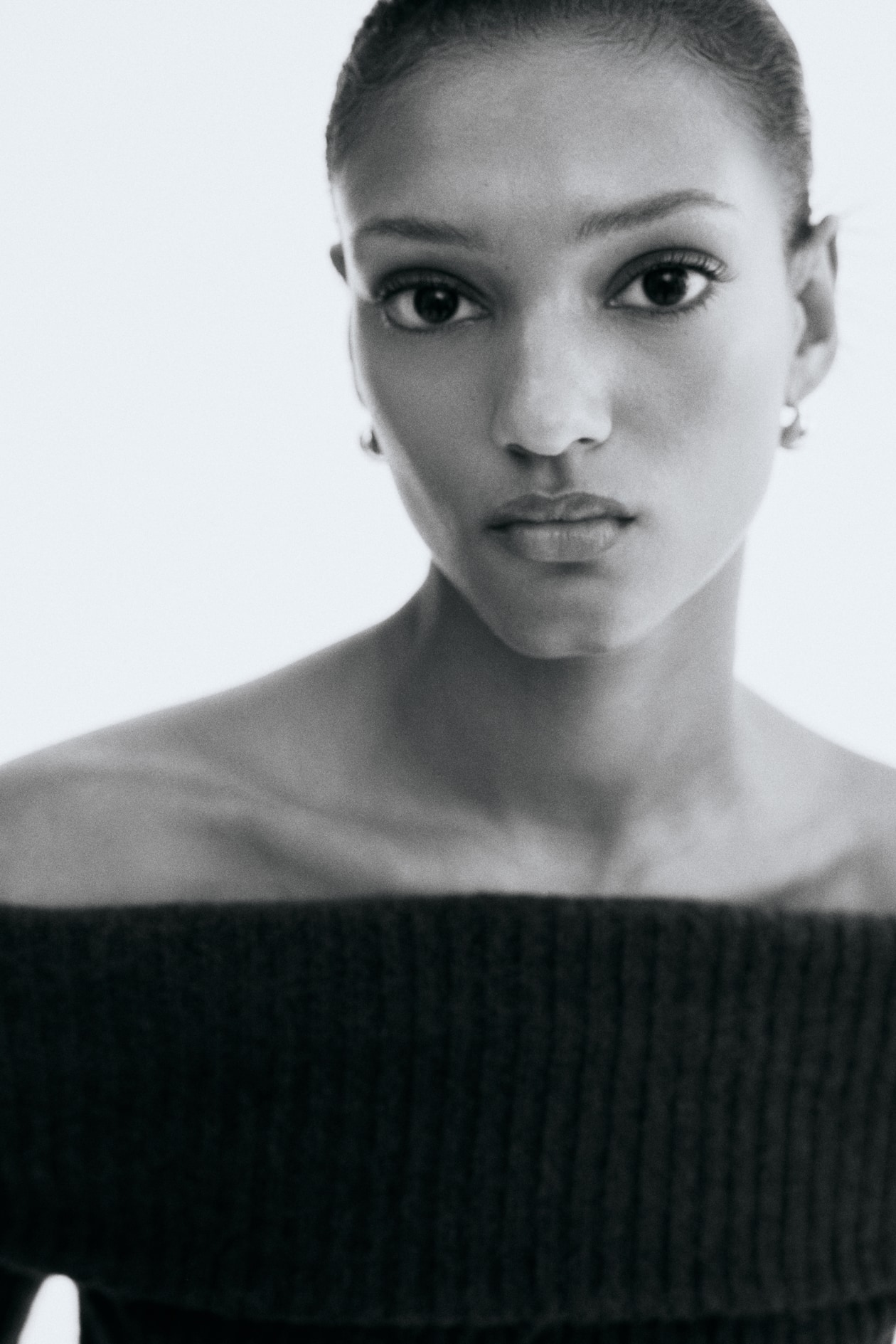 Rib-knit off-the-shoulder top - Dark brown - Ladies | H&M GB