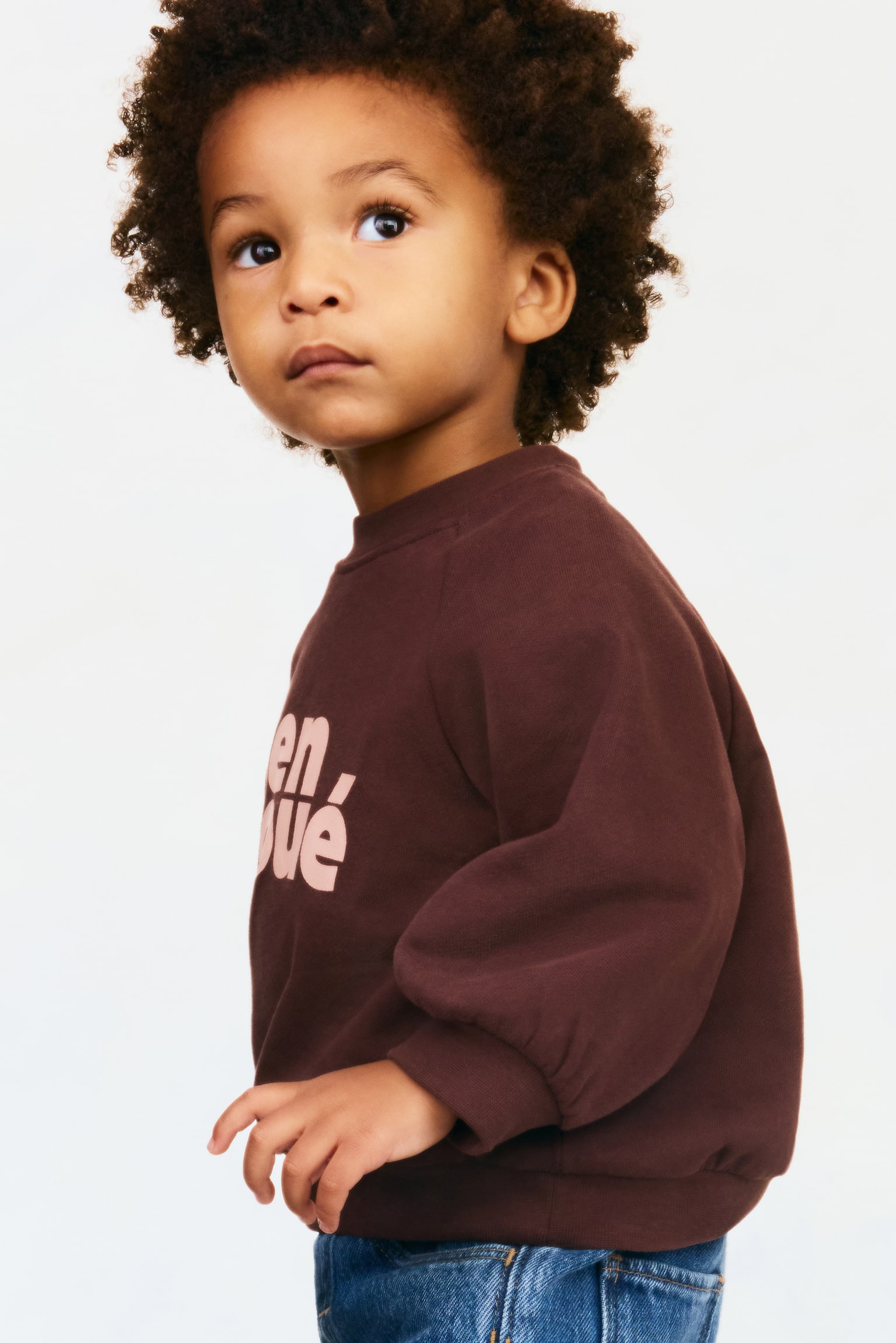 Katoenen sweater met borduursel - Bruin/Bien Joué - 3