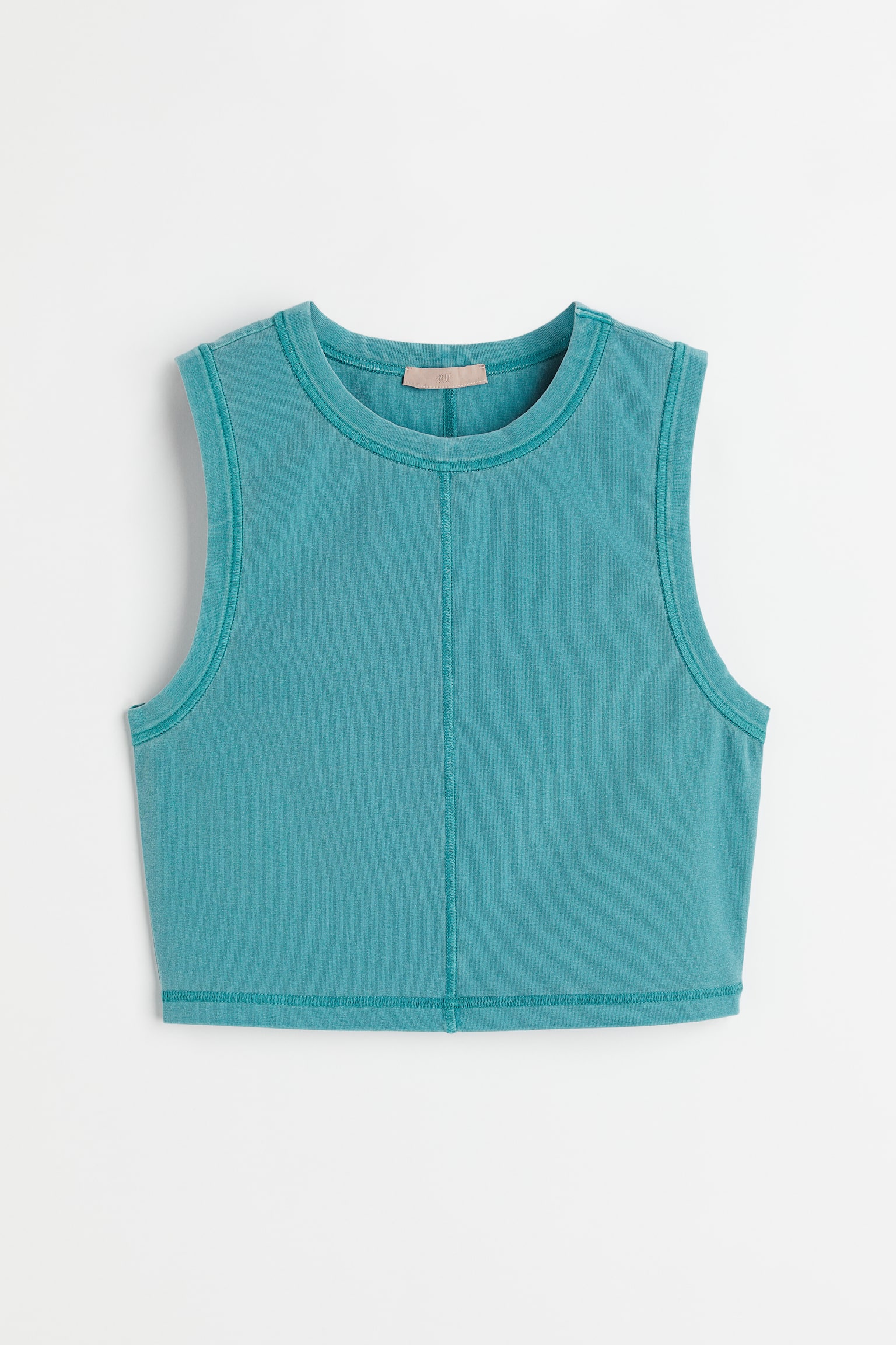 Sleeveless Cropped Tank - Dark turquoise - 1