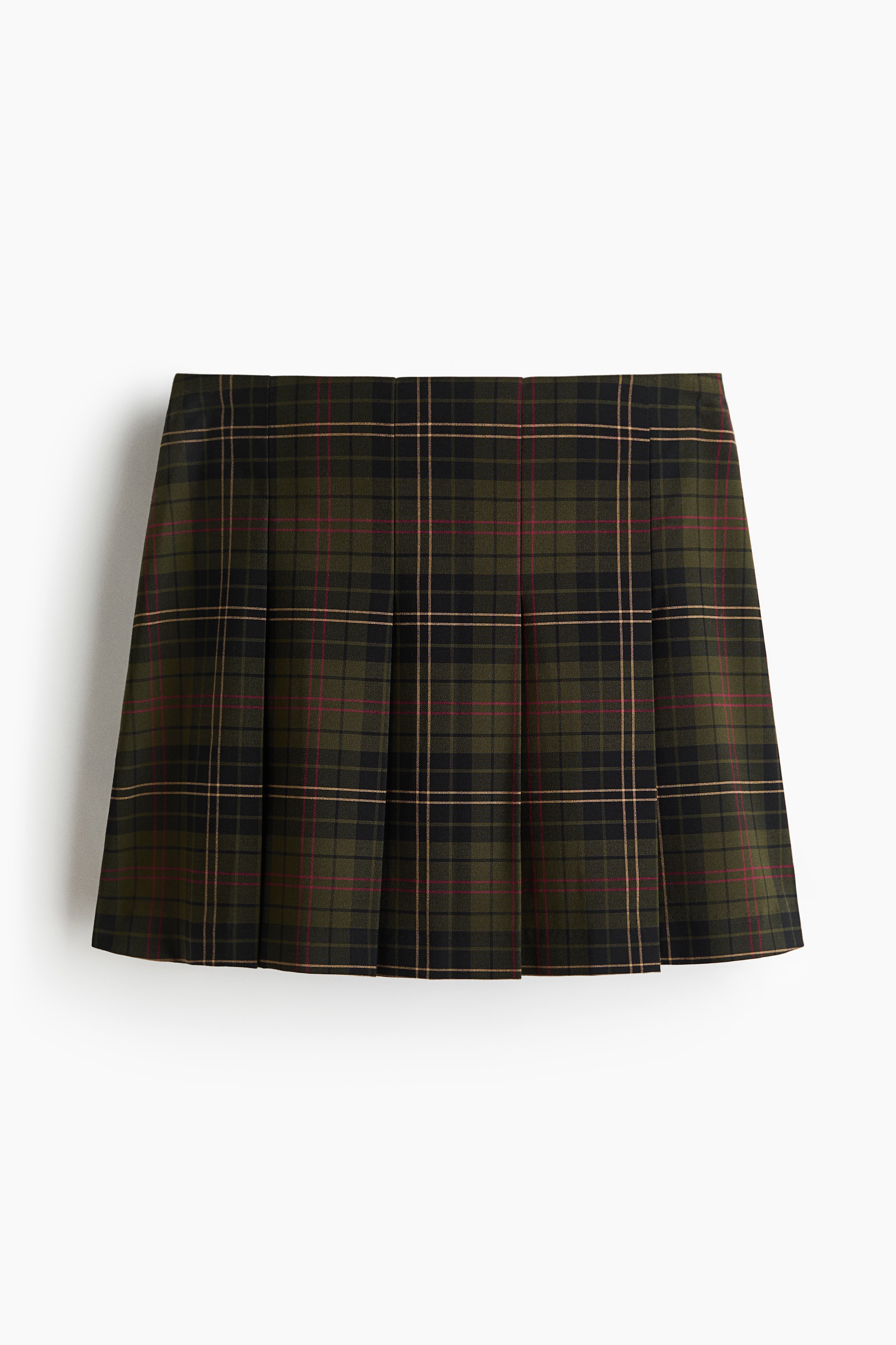 Pleated skirt - Dark green/Checked/Beige/Checked/Black/Dark denim blue