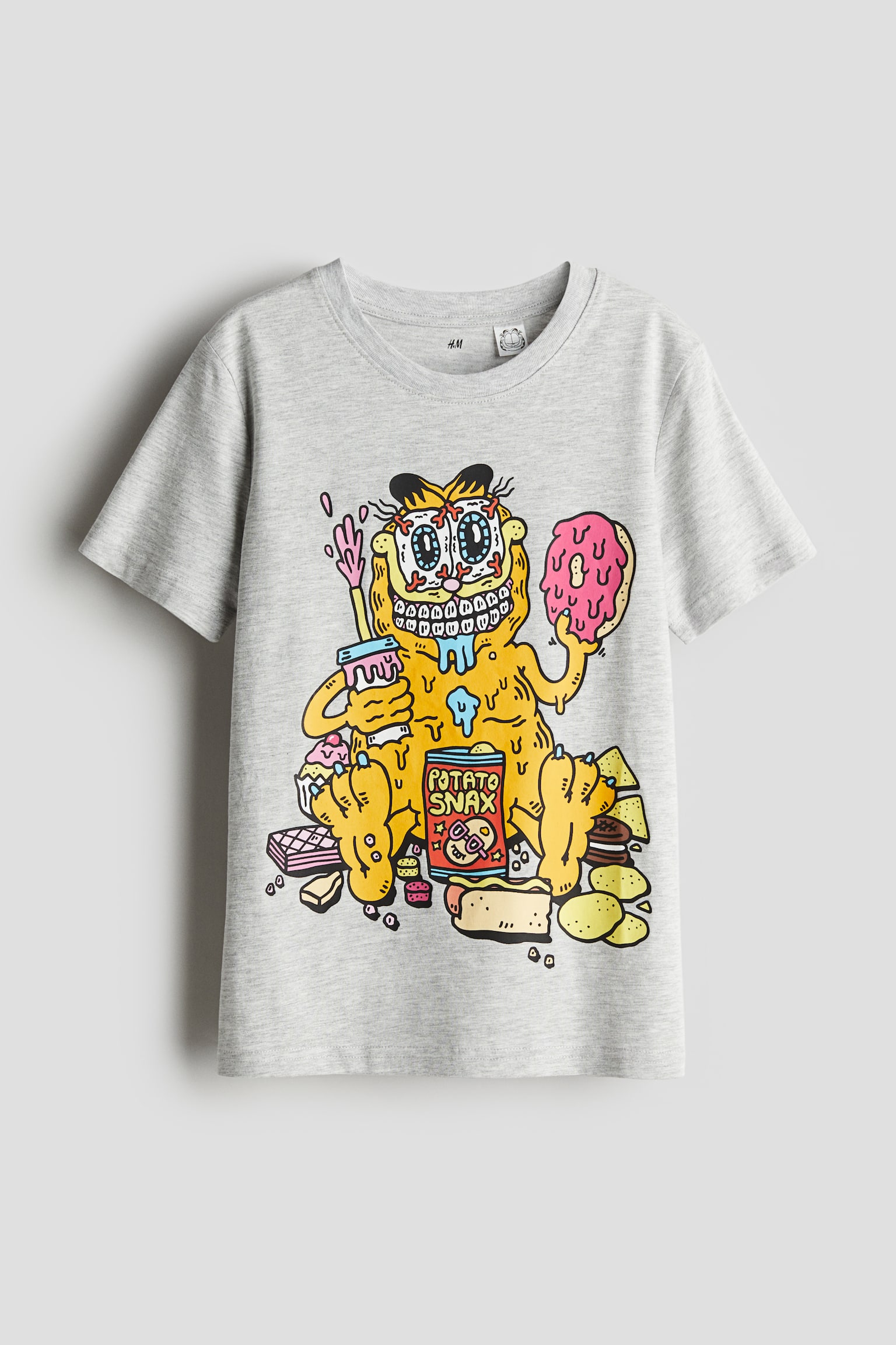 Print Tee - Grey marle/Garfield/White/PlayStation/Black/SpongeBob SquarePants/Black/Godzilla/Black/SmileyWorld®/Bright blue/PlayStation/Black/PlayStation/Natural white/Spider-Man/White/X-Men/Bright blue/PlayStation/Light beige/SmileyWorld®/Black/Looney Tunes/Grey/Spider-Man - 1