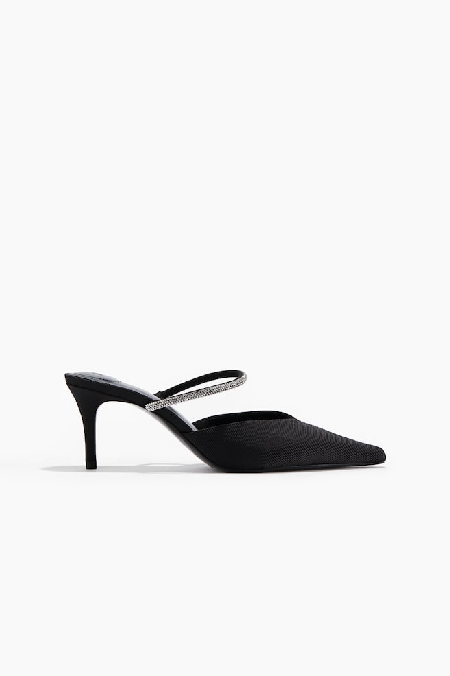 Mules à talon ornementées - Noir - 1