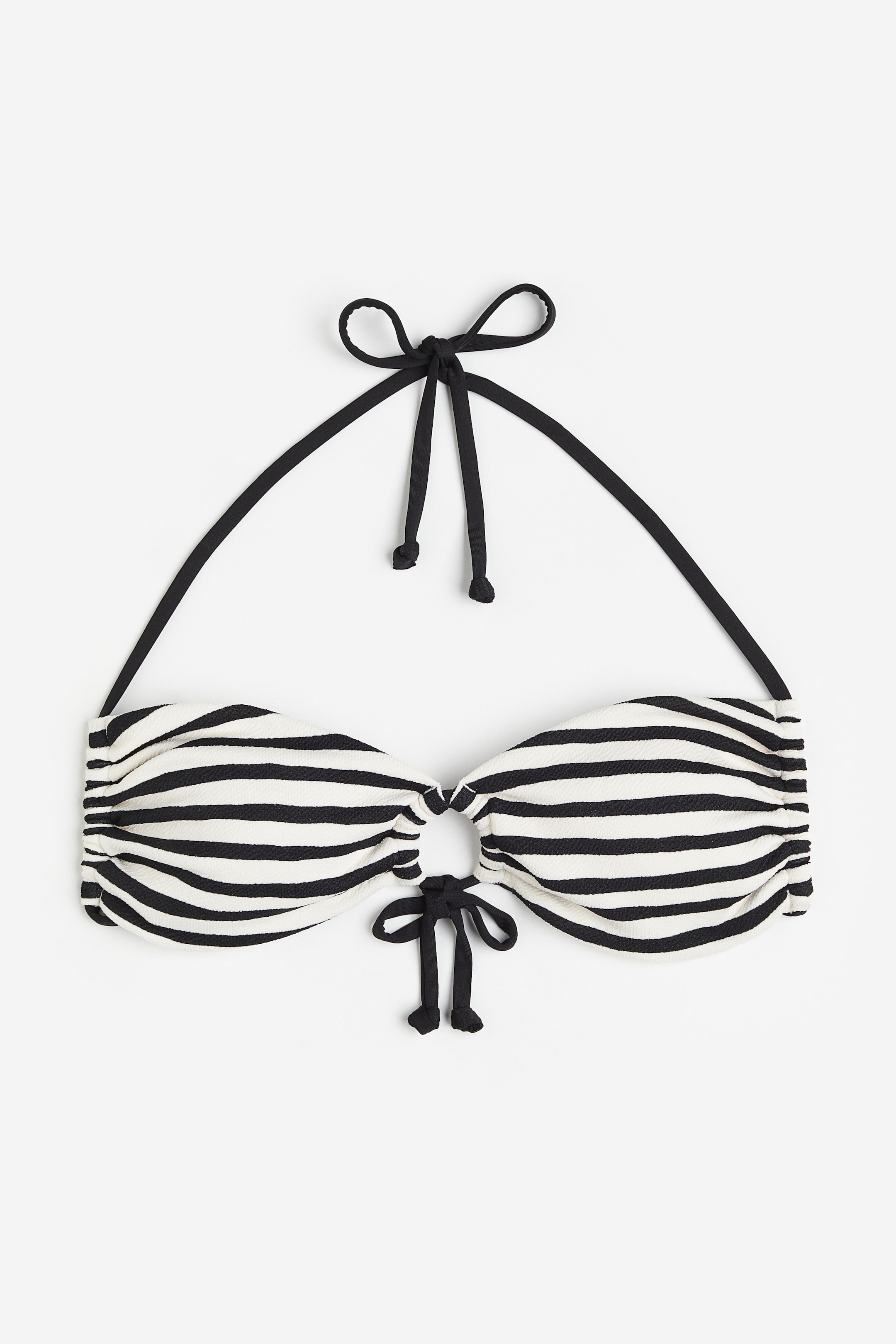 Haut de maillot paddé - Dos nu - Blanc/rayures noires - FEMME | H&M CH