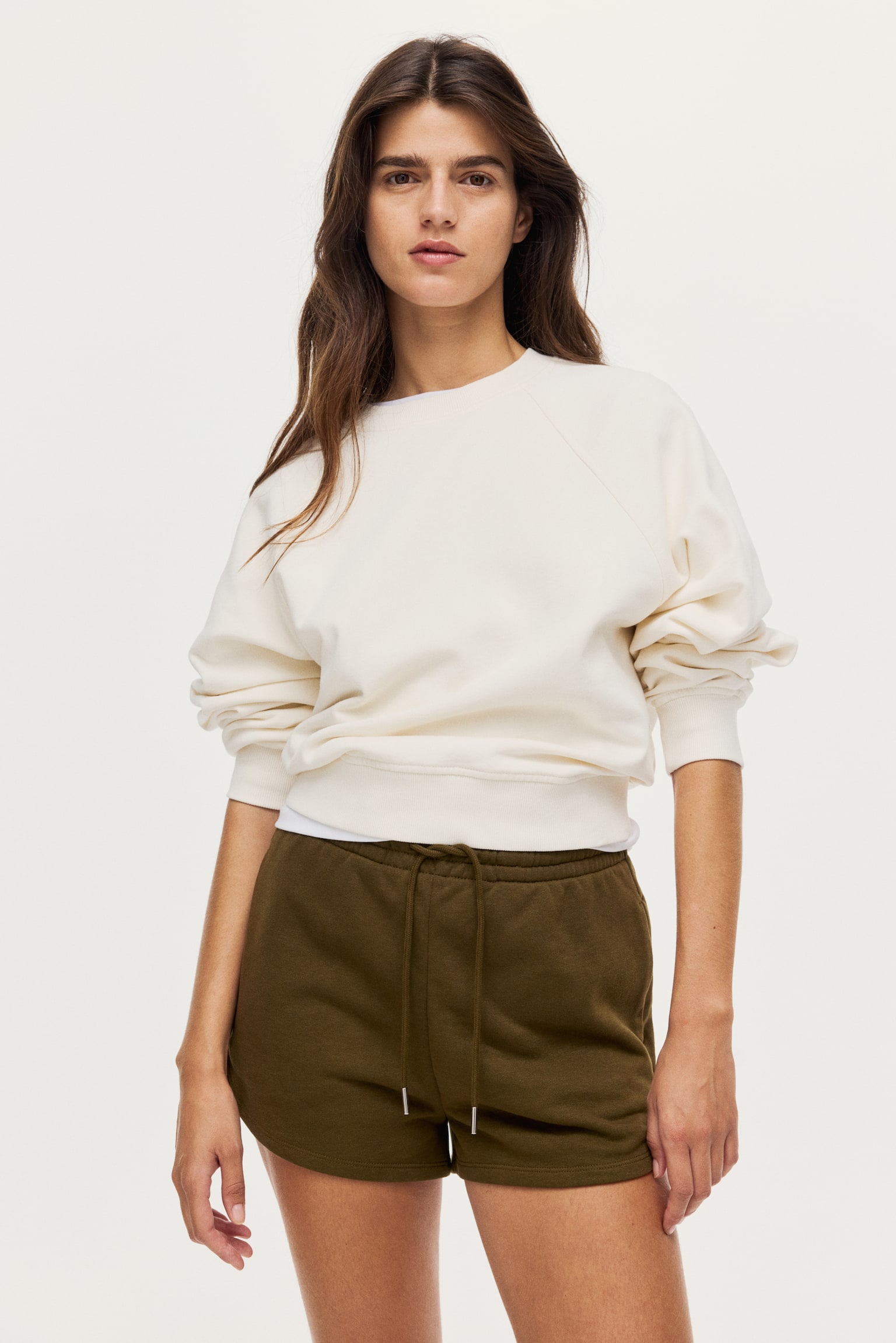 Sweatshirt shorts - Dark khaki green/Navy blue/Powder pink/Black - 3