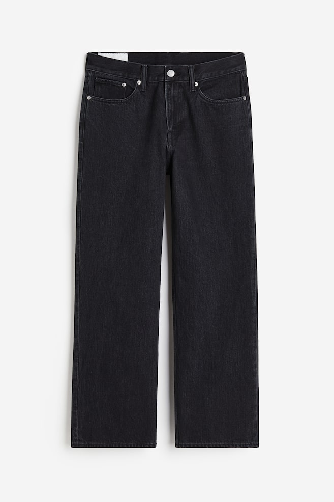 Straight Relaxed High Jeans - Sort - 1
