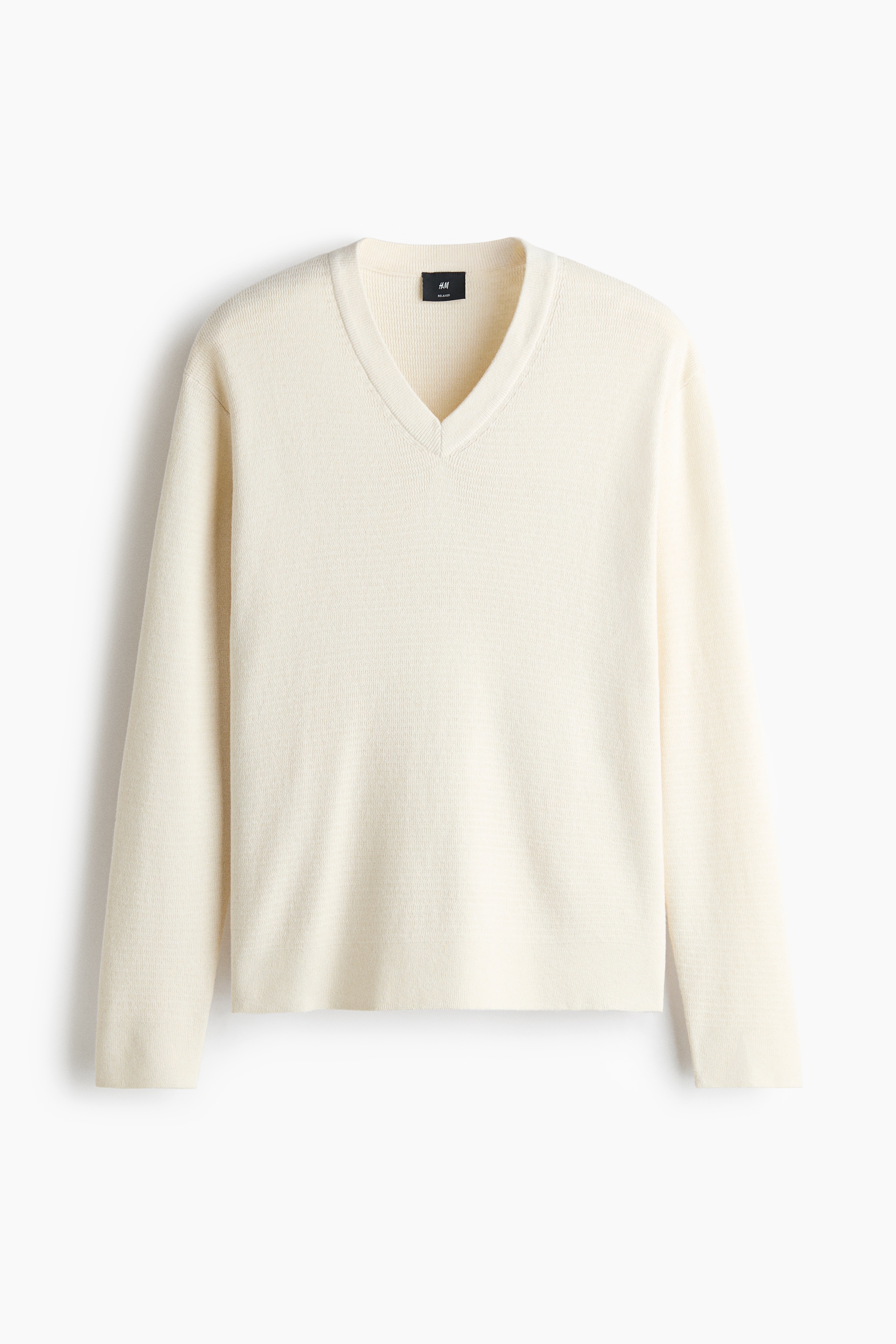 Relaxed Fit Jumper - Light beige/Dark orange