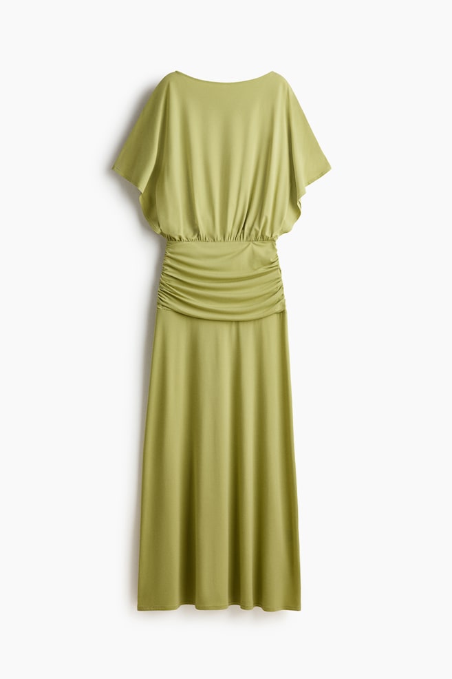 Maxivestido drapeado - Verde empolvado claro/Beige claro/Amarillo claro - 1