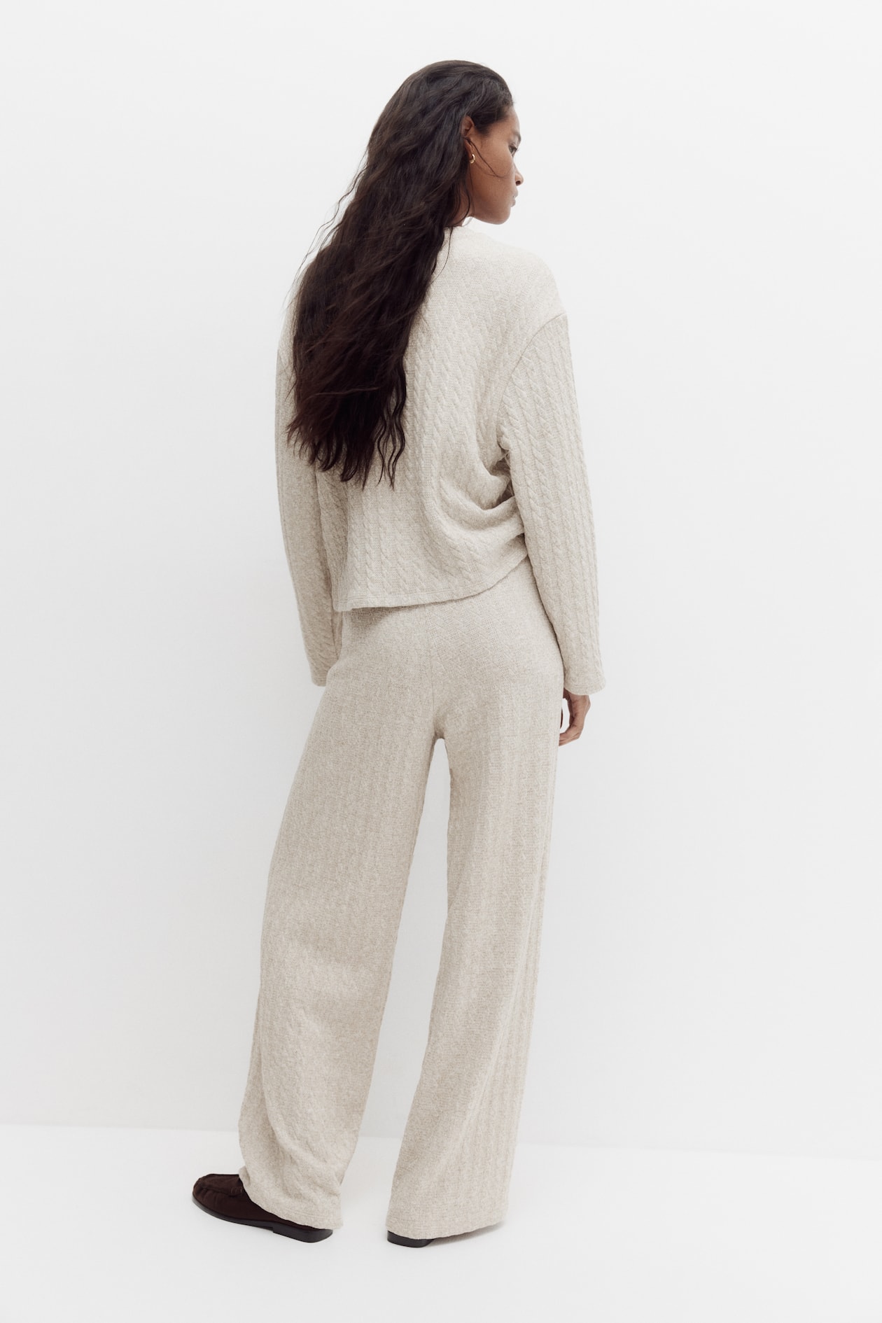 Flared Cable-Knit Pants - image 3