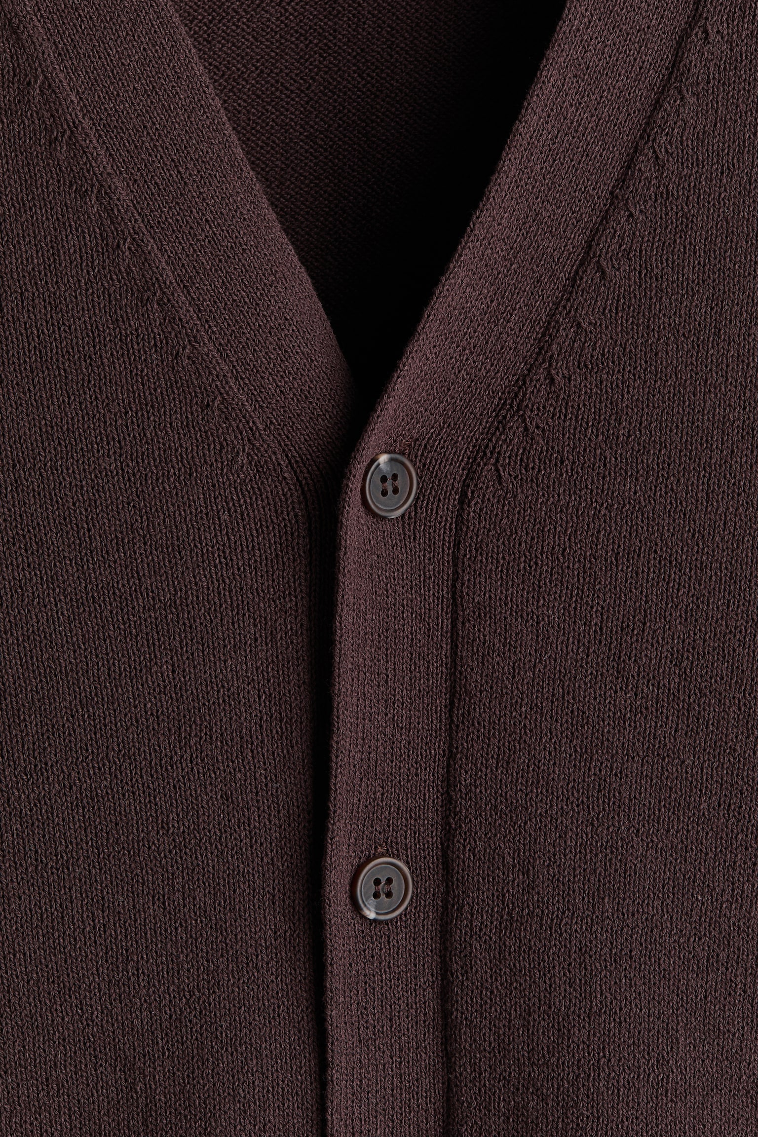 Relaxed Fit Cardigan - Dark brown/Beige - 4