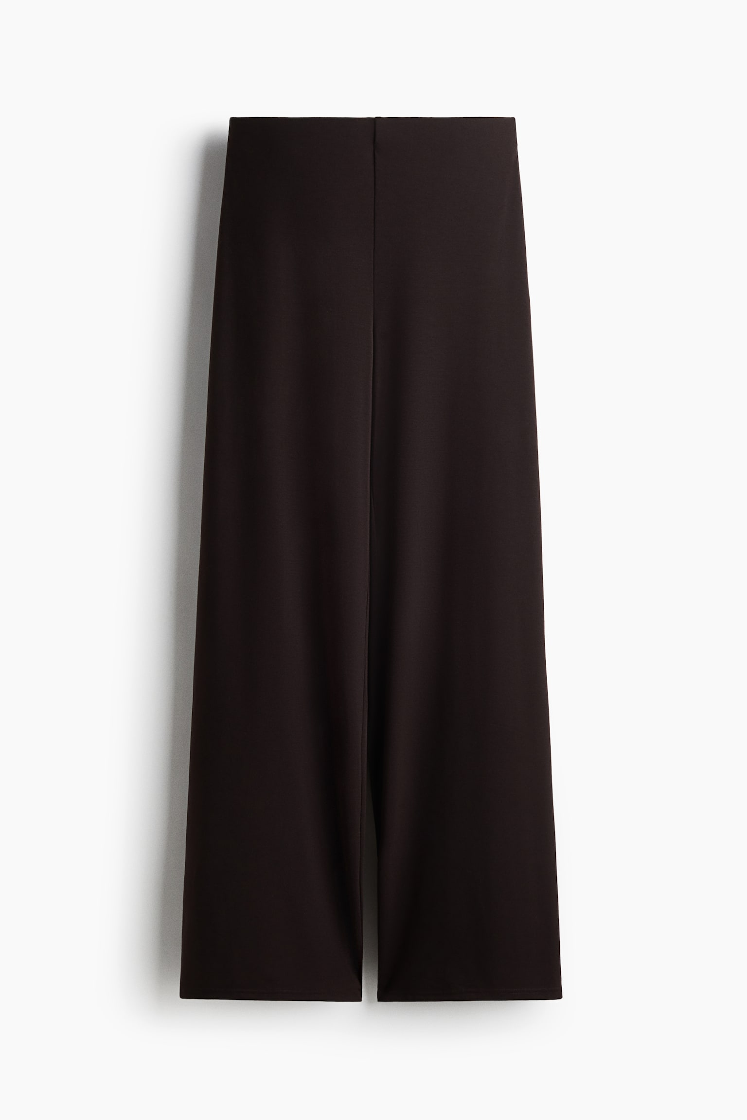 Женские брюки H&M Wide-Leg Jersey Pants, цвет: Тёмный коричневый — фото 1