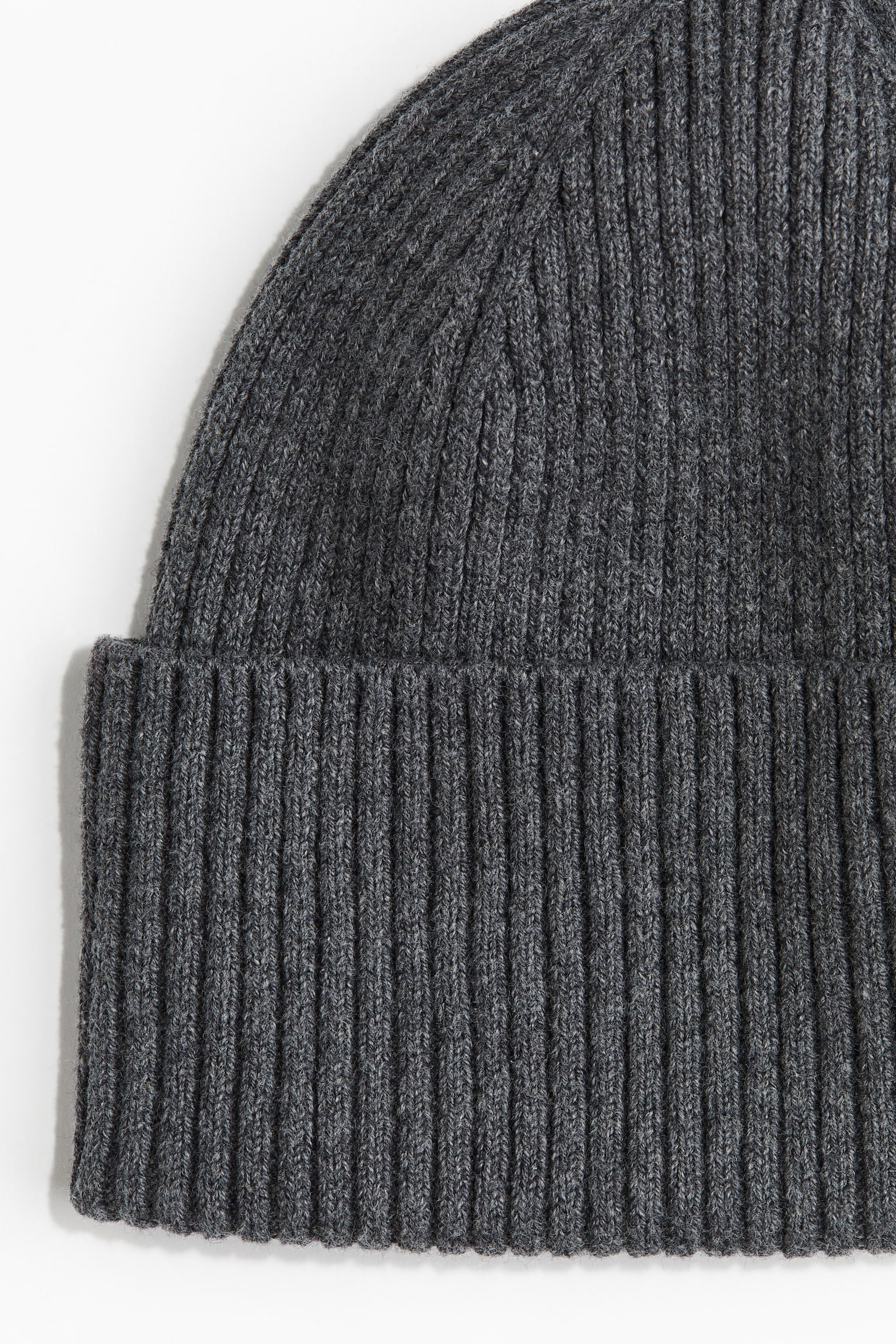 Rib-knit hat - Dark grey marl/Black/Navy blue/White - 2