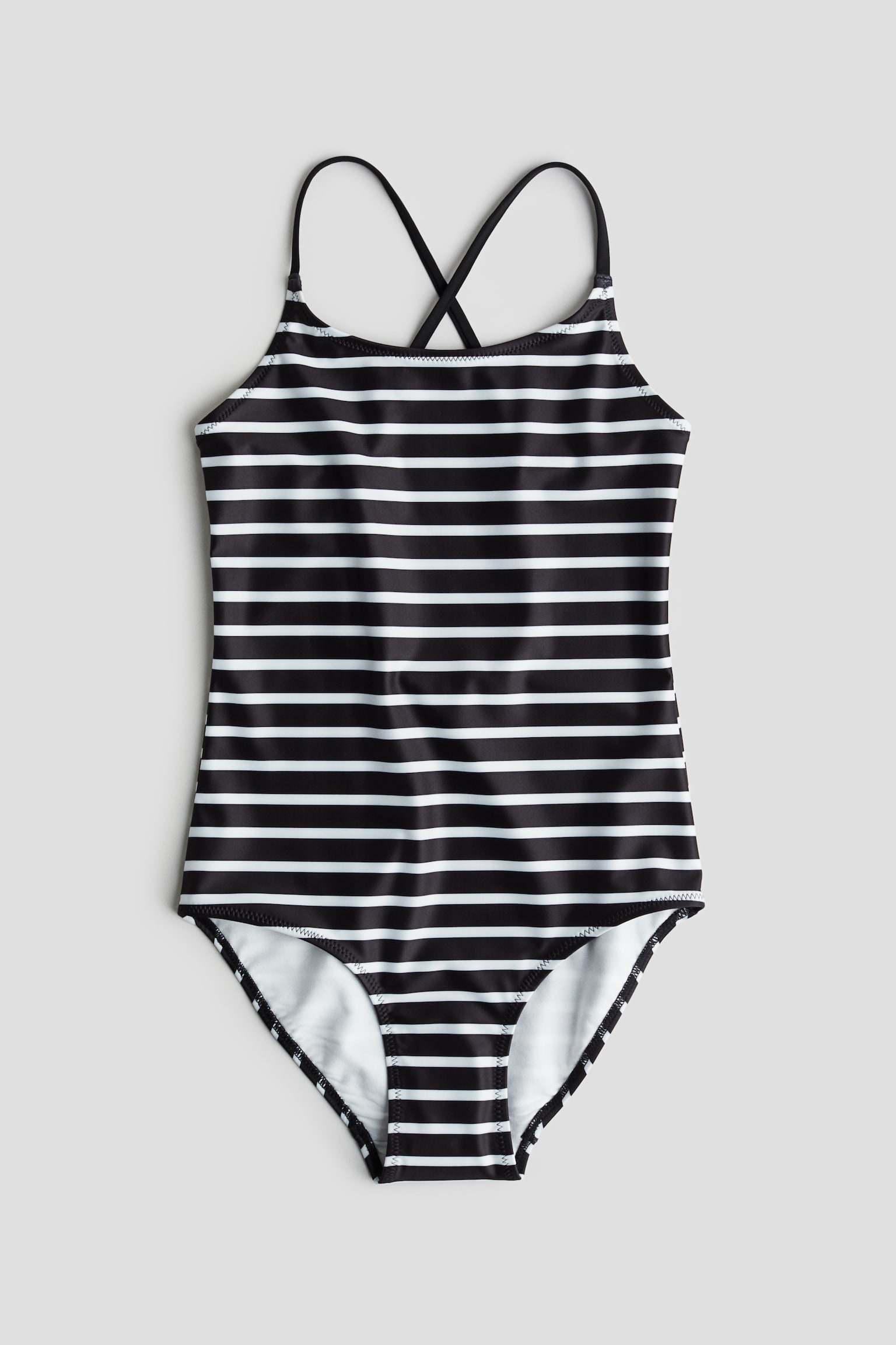 Printed swimsuit - Black/White striped/Blue/Striped - 1