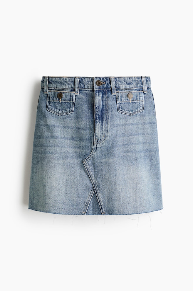 Falda evasé en denim - Azul denim claro/Azul denim claro/Azul denim - 1
