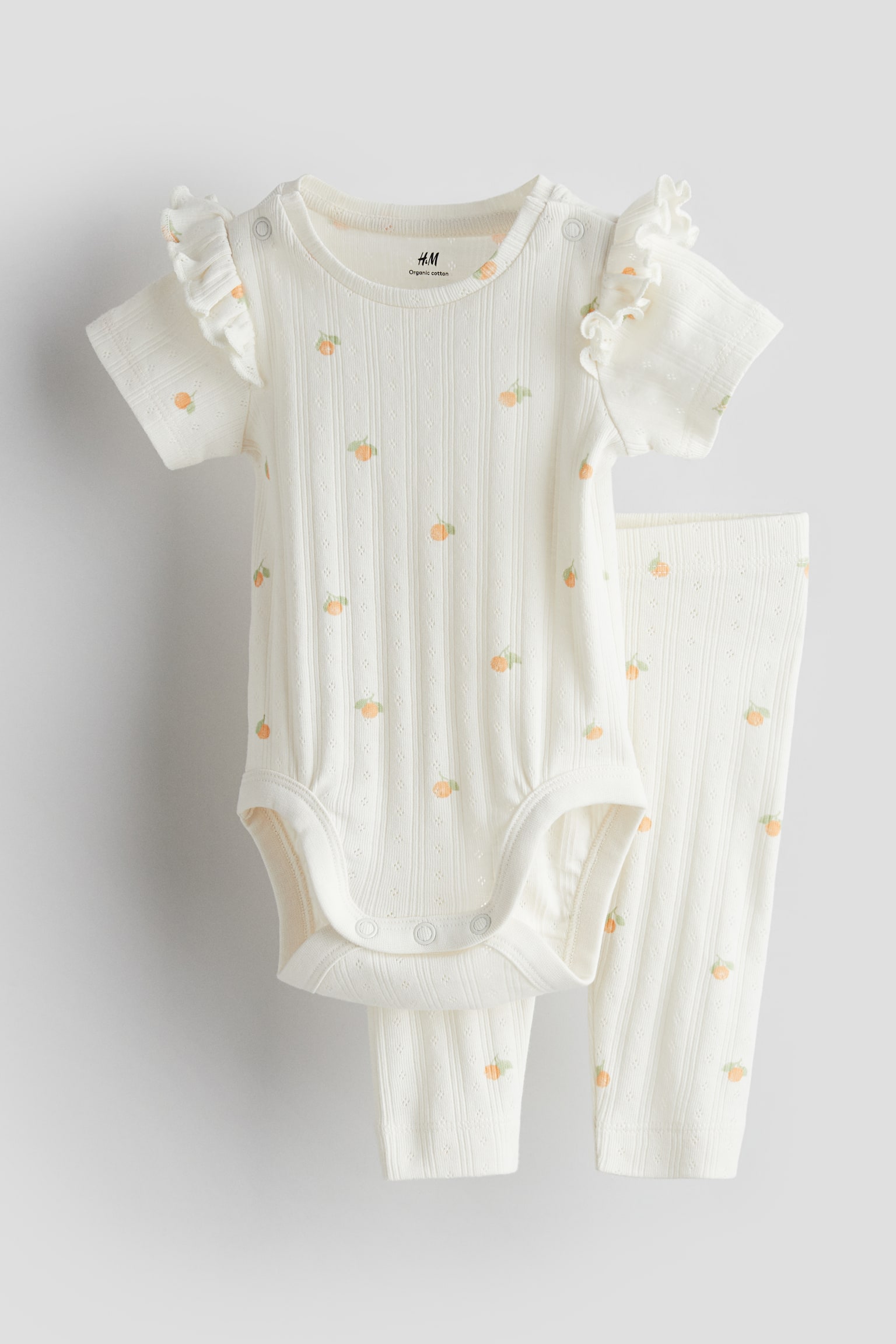 2-piece Cotton Jersey Set - Cream/Pattern - 2