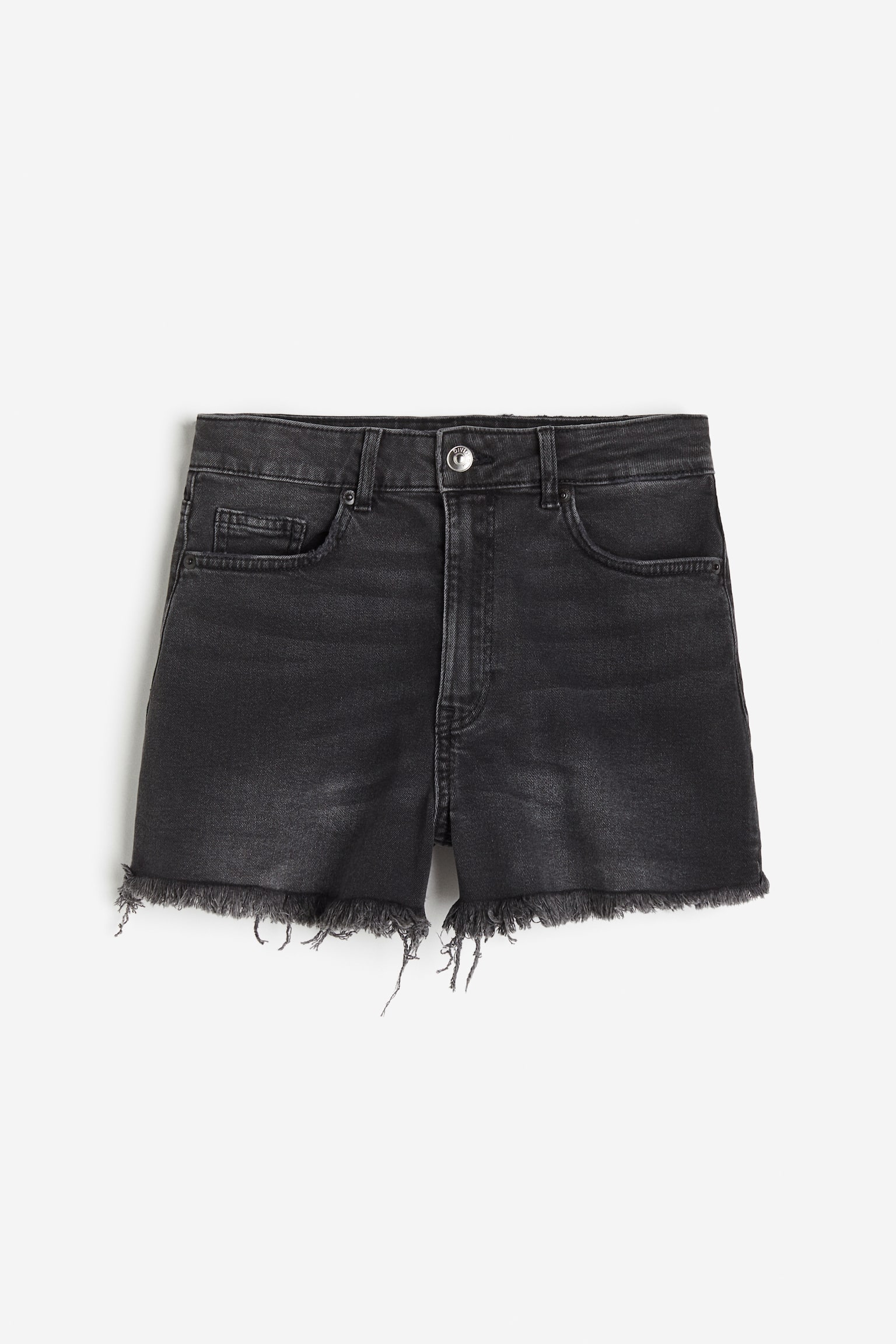 High-waisted denim shorts - Black/Pale denim blue/Denim blue - 2