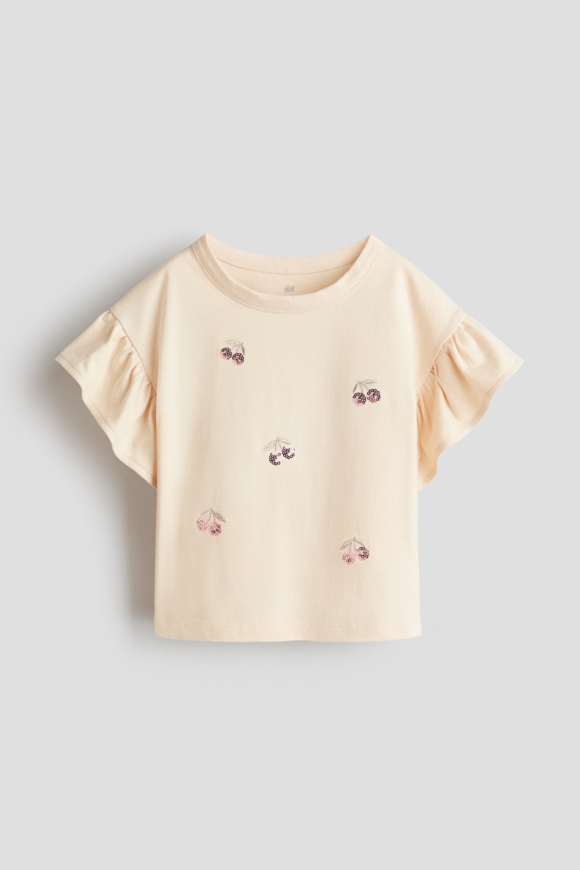 Dark red/cherries Cotton Top with Motif for kids | H&M US