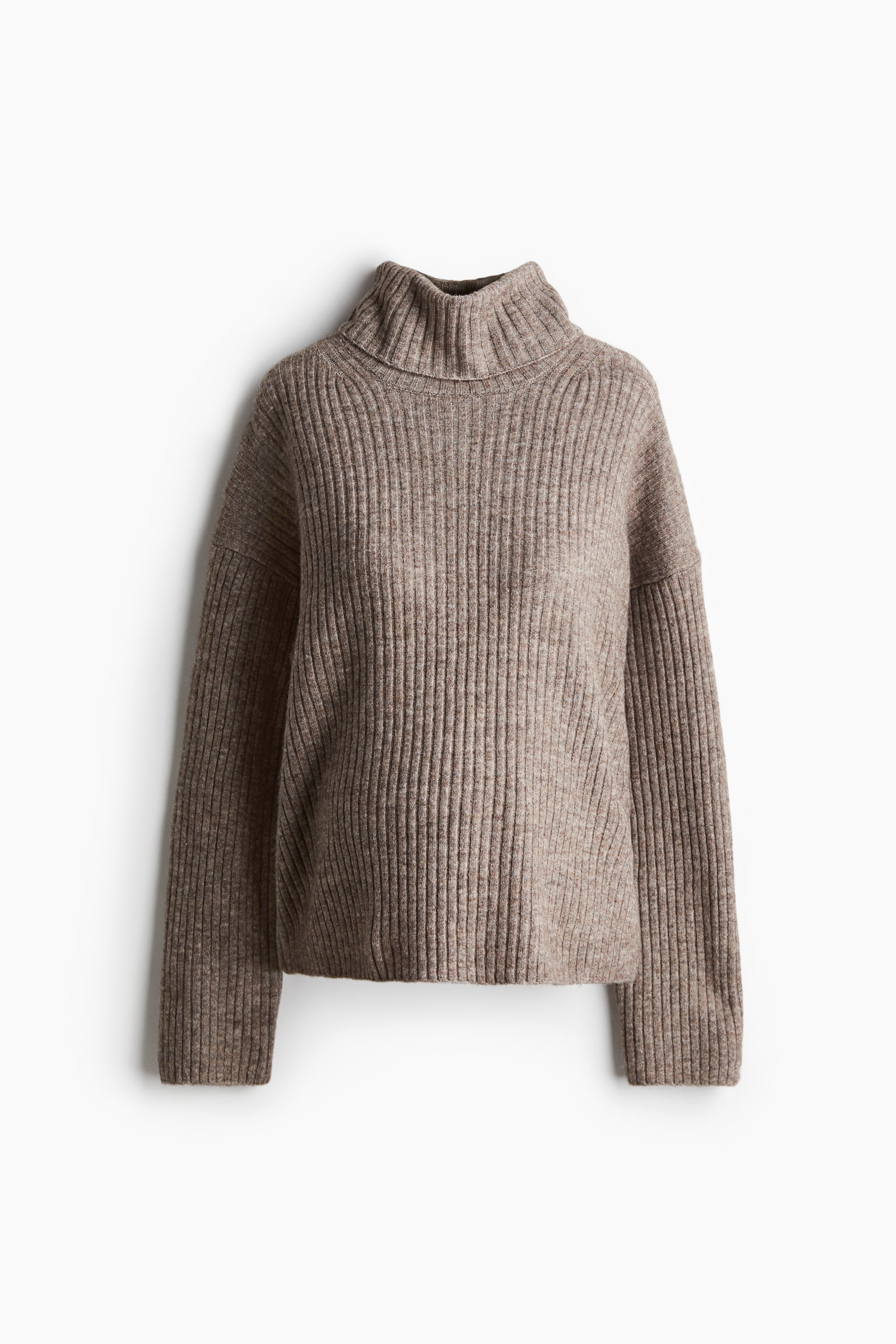 MAMA Rib-knit polo-neck jumper - Mole marl - 1