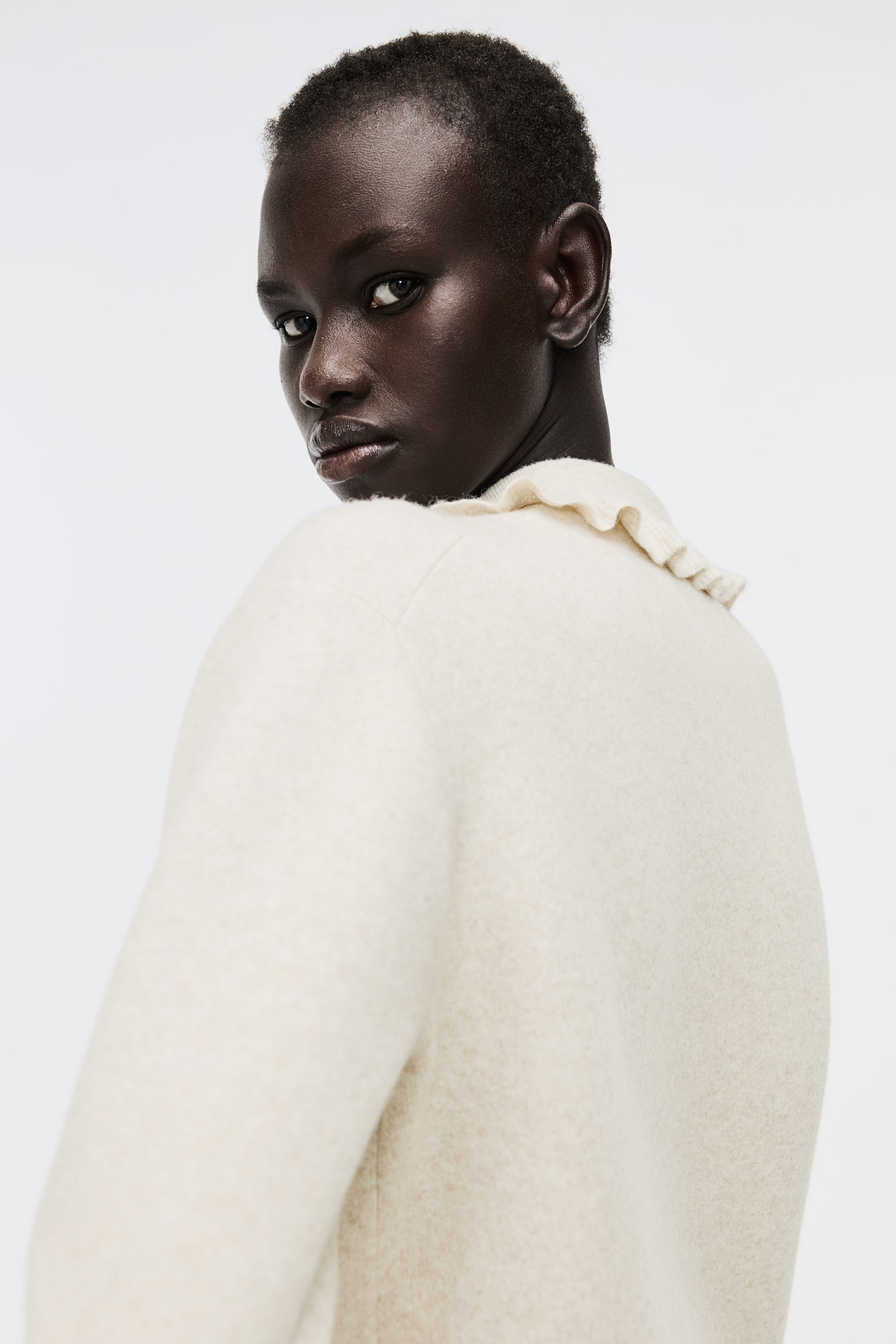 Vest met kraag - Lichtbeige gemêleerd - 3