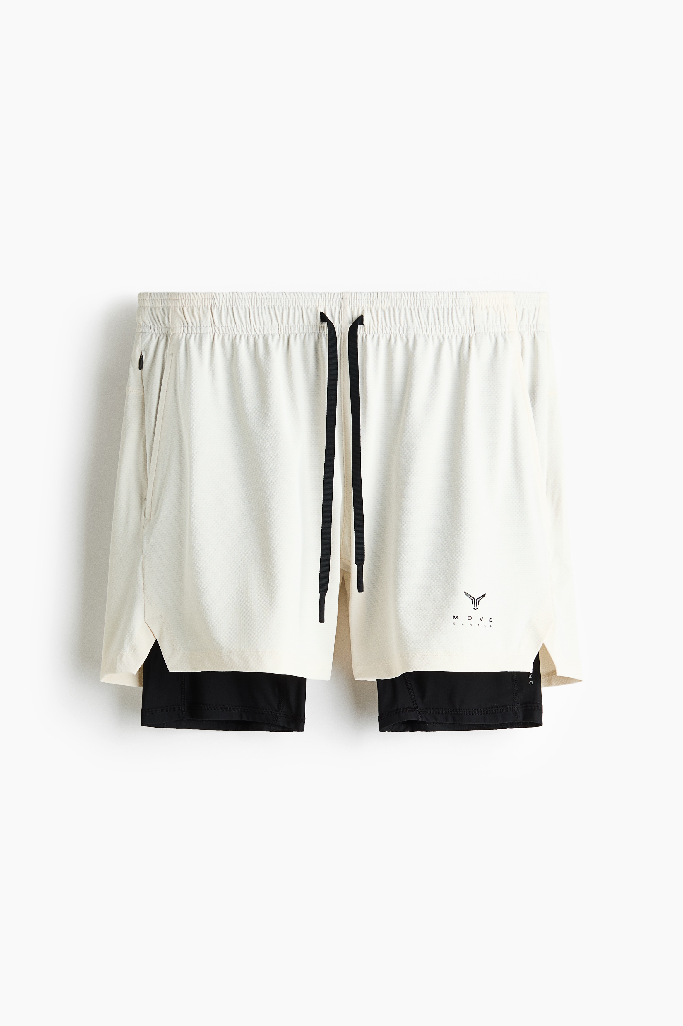 H & M - Doppellagige Sportshorts mit DryMove - Weiß - Sportswear