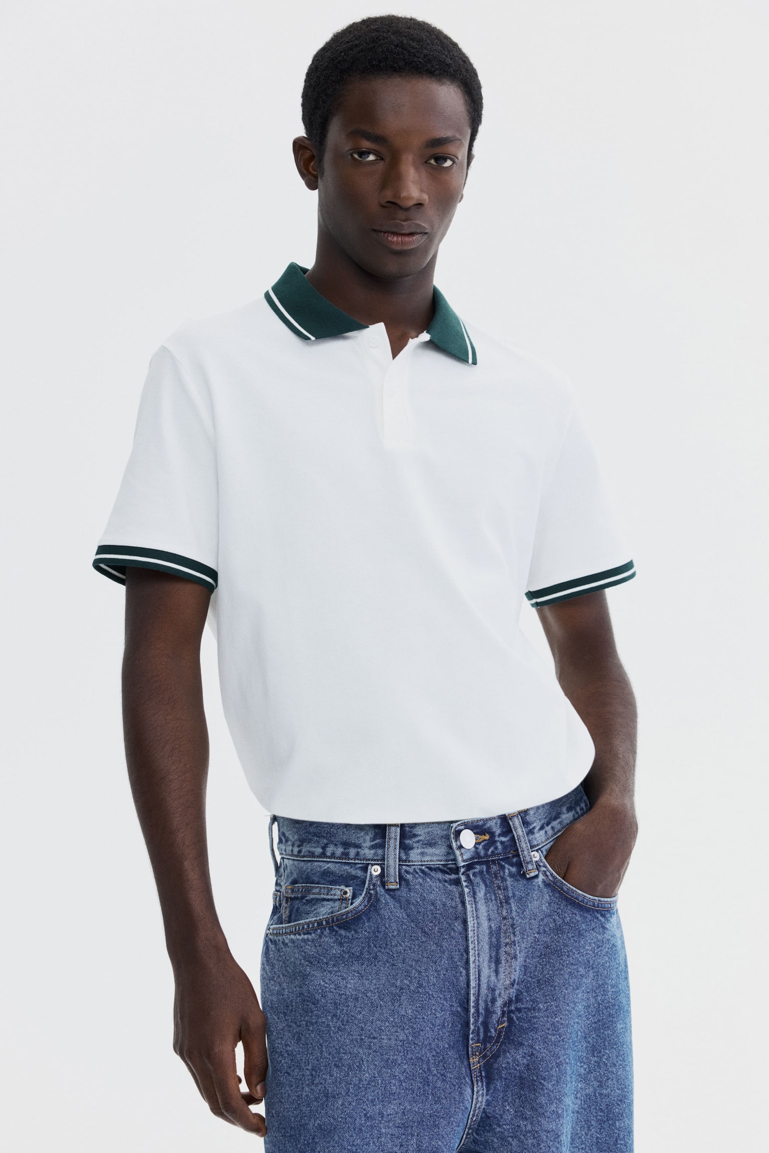 Polo shirt - White/Black - 1