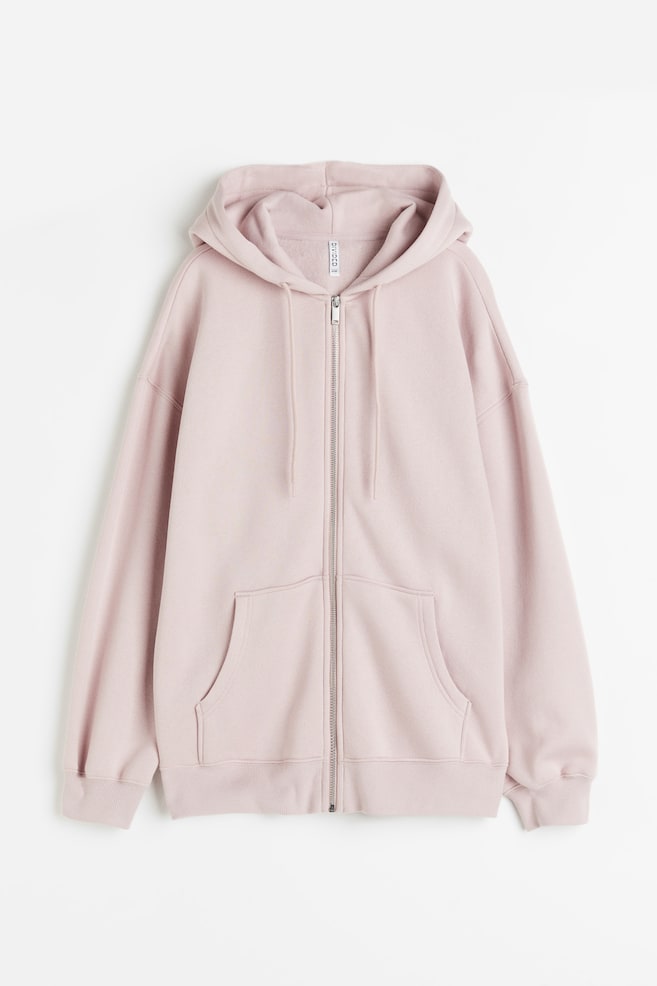 Oversized zip-through hoodie - Dusty pink/Black/Cerise/Light blue/dc/dc/dc/dc - 2