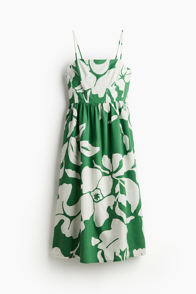 H&M floral green dress (L) main image 0