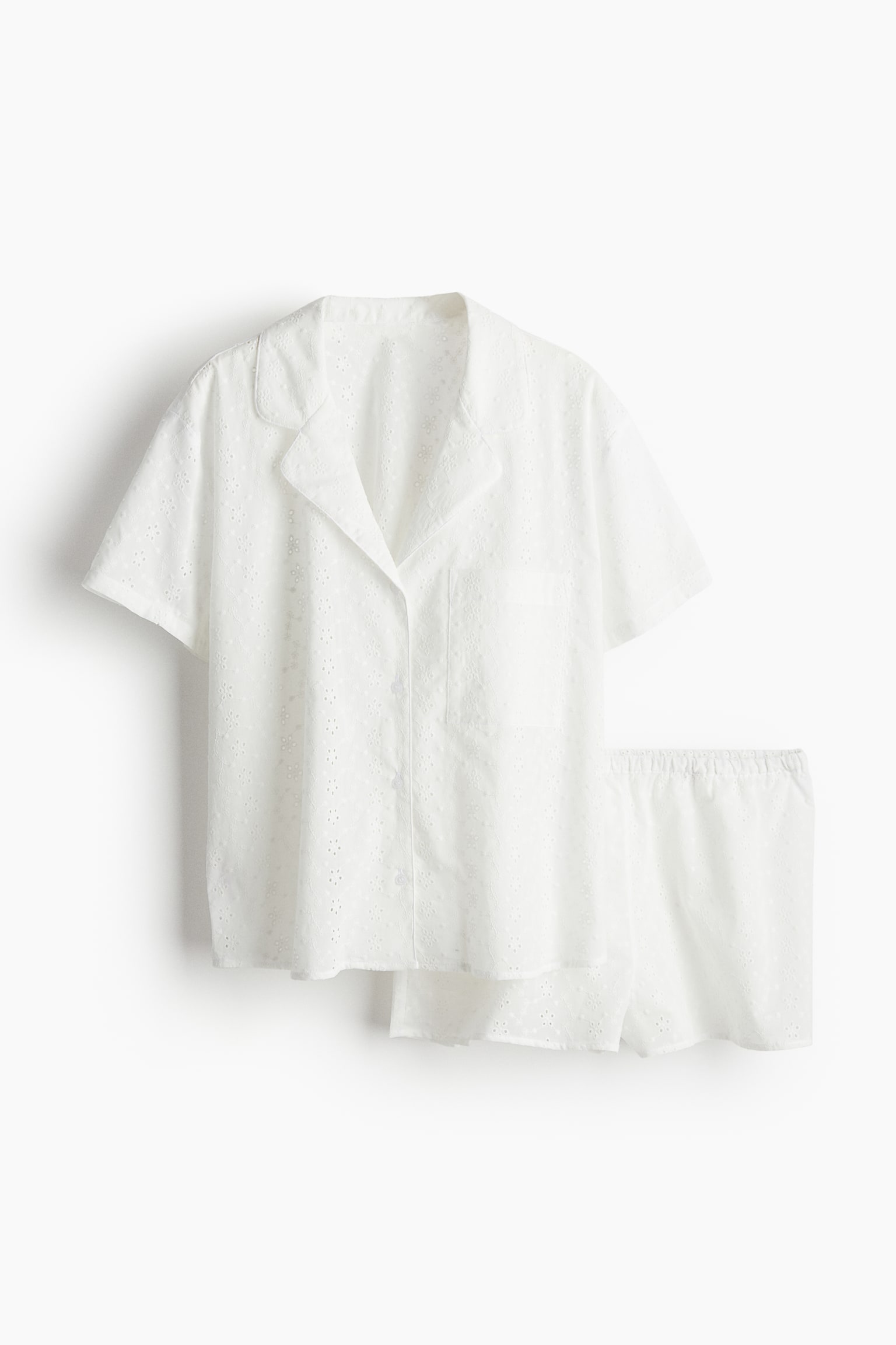 Broderie anglaise pyjamas - White - 1